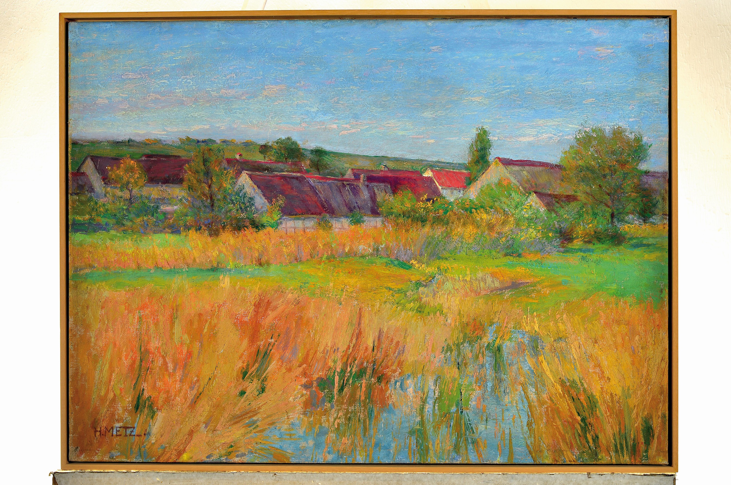 Detail k: Hermann Metz, 1865 Kassel-1945 Bad Sooden -Allendorf, sommerliche Schwälmer Landschaft, farbkräftig impressiver Duktus, links unten signiert, ...