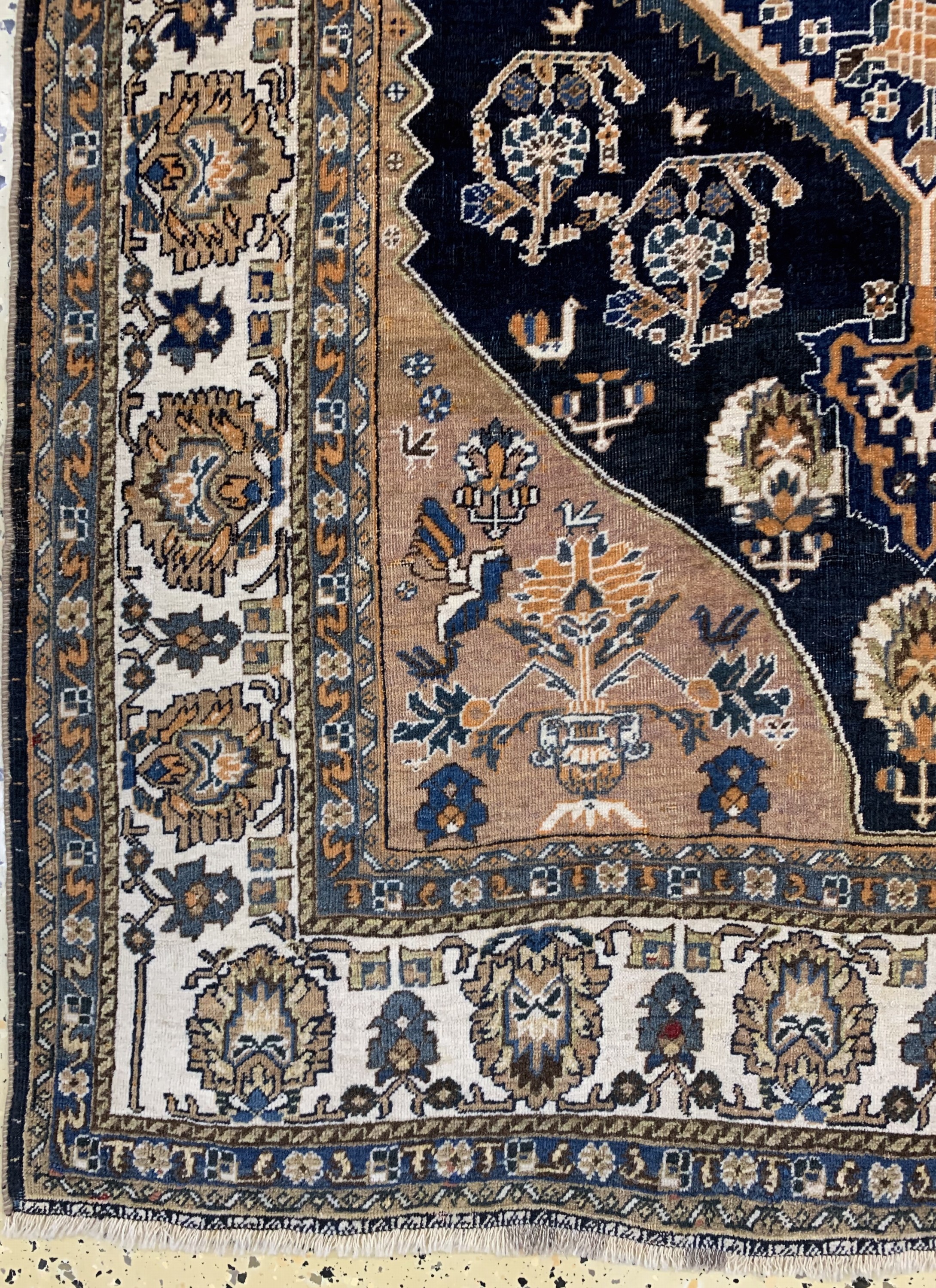 Detail b: Ghaschgai"Kaschkuli"fein, Persien, Mitte 20.Jhd, Wolle auf Wolle, ca. 182 x 123 cm, EHZ: 3