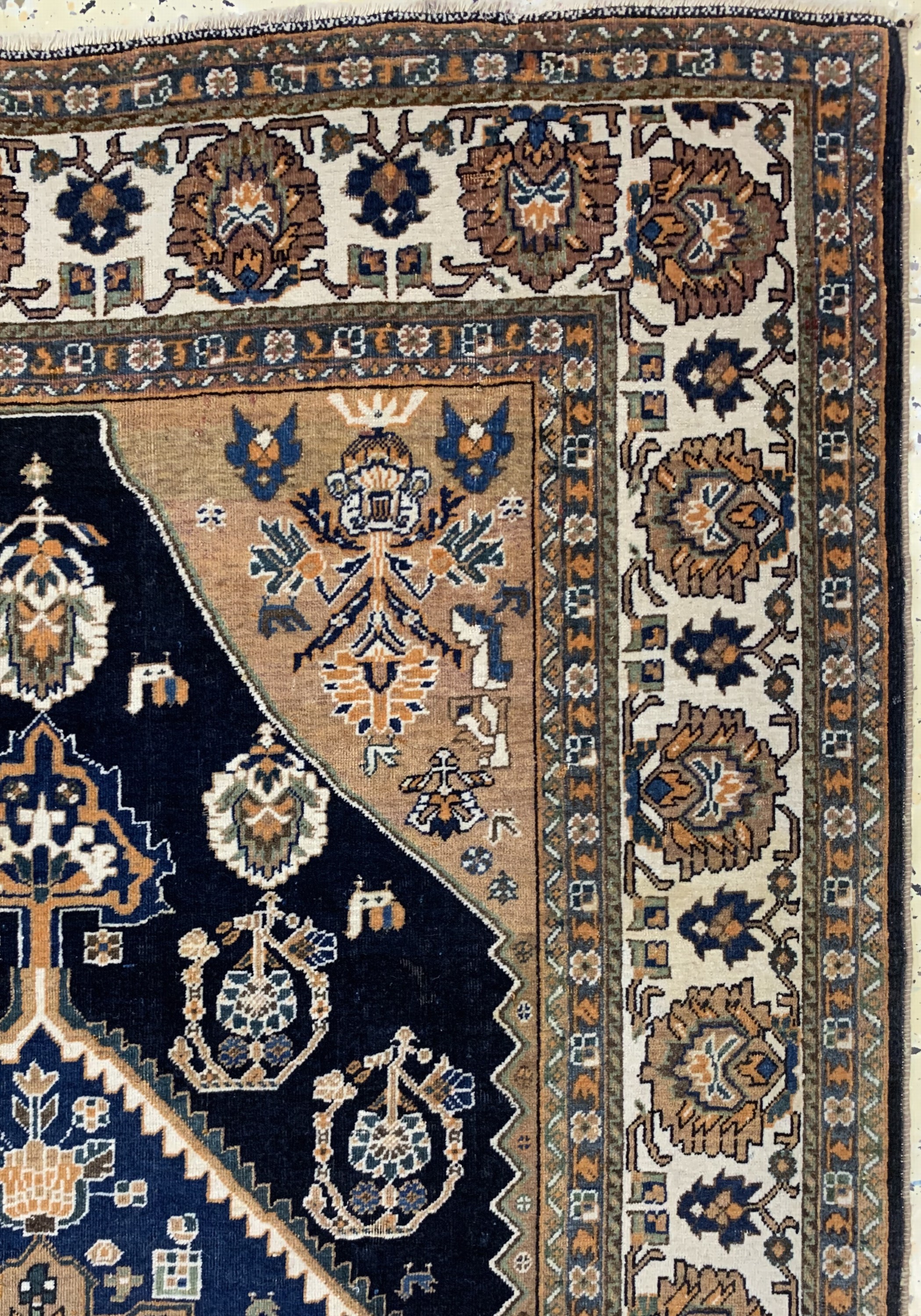 Detail d: Ghaschgai"Kaschkuli"fein, Persien, Mitte 20.Jhd, Wolle auf Wolle, ca. 182 x 123 cm, EHZ: 3