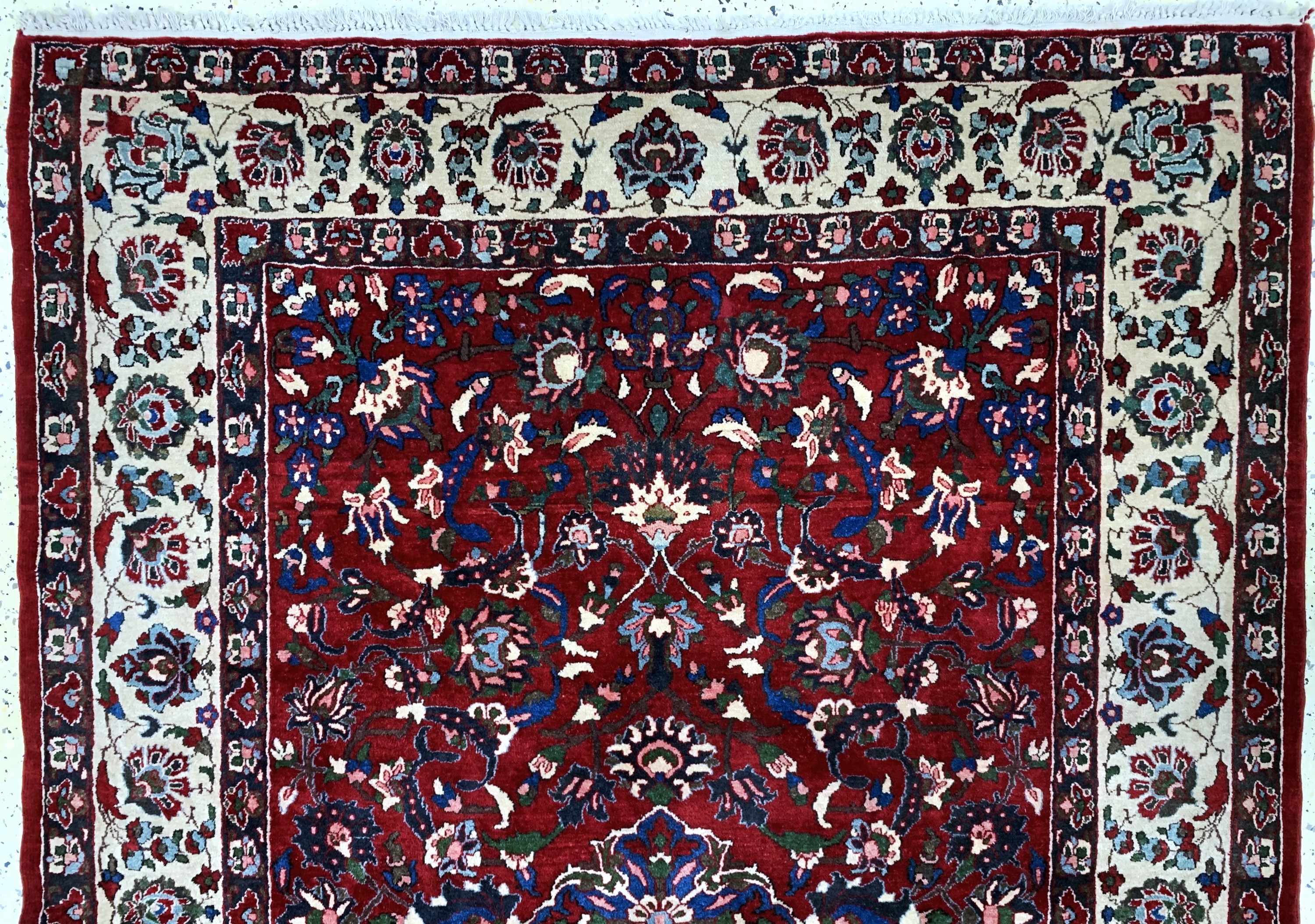Detail a: Esfahan Mobareke, Persien, Mitte 20.Jhd, Wolle auf Baumwolle, ca. 210 x 155 cm, EHZ: 2