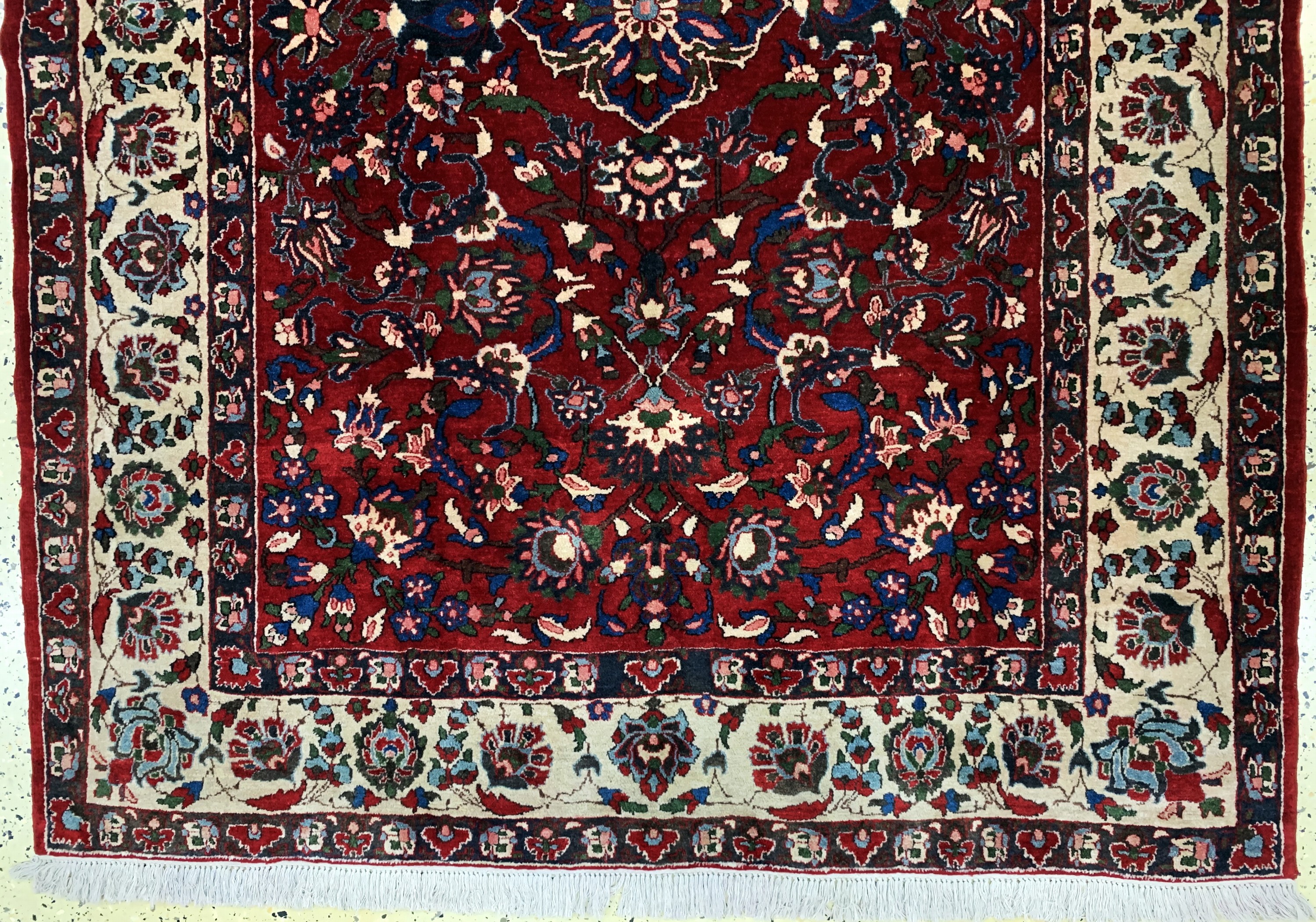 Detail b: Esfahan Mobareke, Persien, Mitte 20.Jhd, Wolle auf Baumwolle, ca. 210 x 155 cm, EHZ: 2