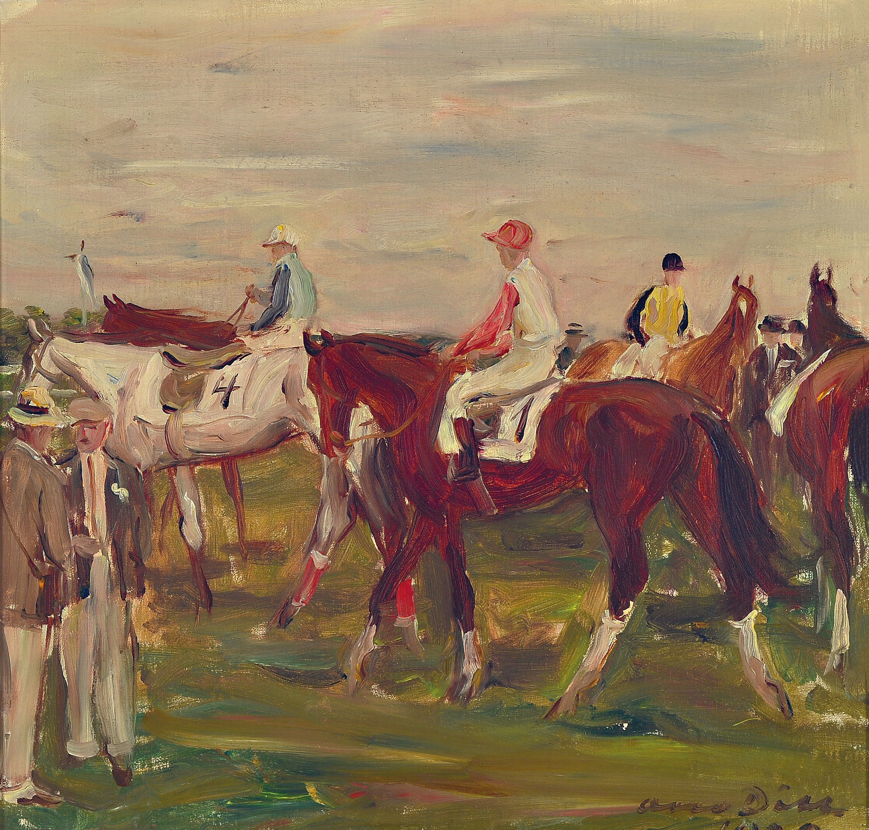 Otto Dill, 1884 Neustadt-1957 Bad Dürkheim, auf dem Rennplatz, 1920, rechts unten signiert und datiert, Öl/Lwd, 46x47 cm, Rahmen 58x59 cm