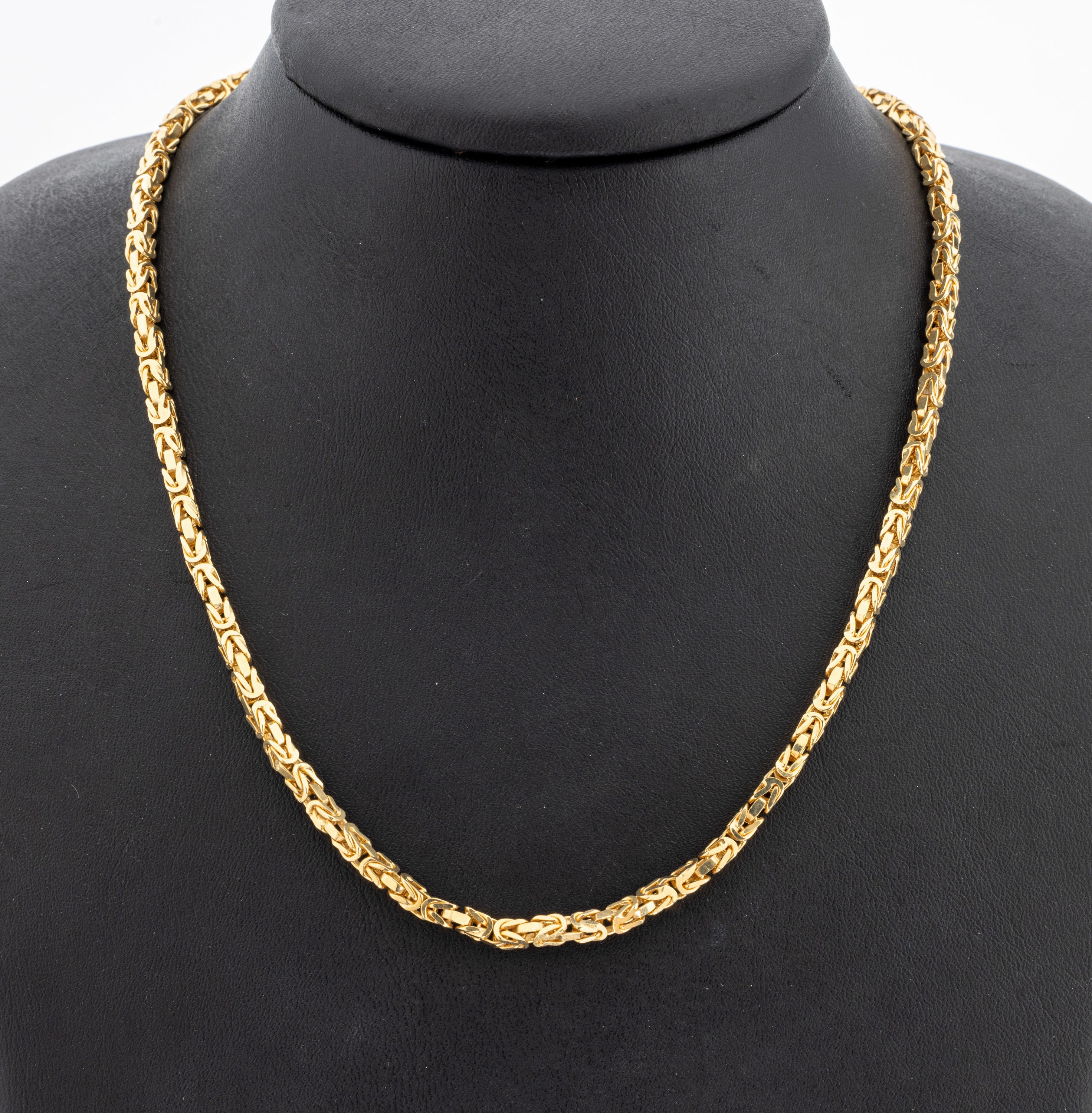 14 kt Gold Königskette, GG 585/000, L. ca. 91 cm, Karabinerschließe, D. ca. 3 mm, ca. 50 g