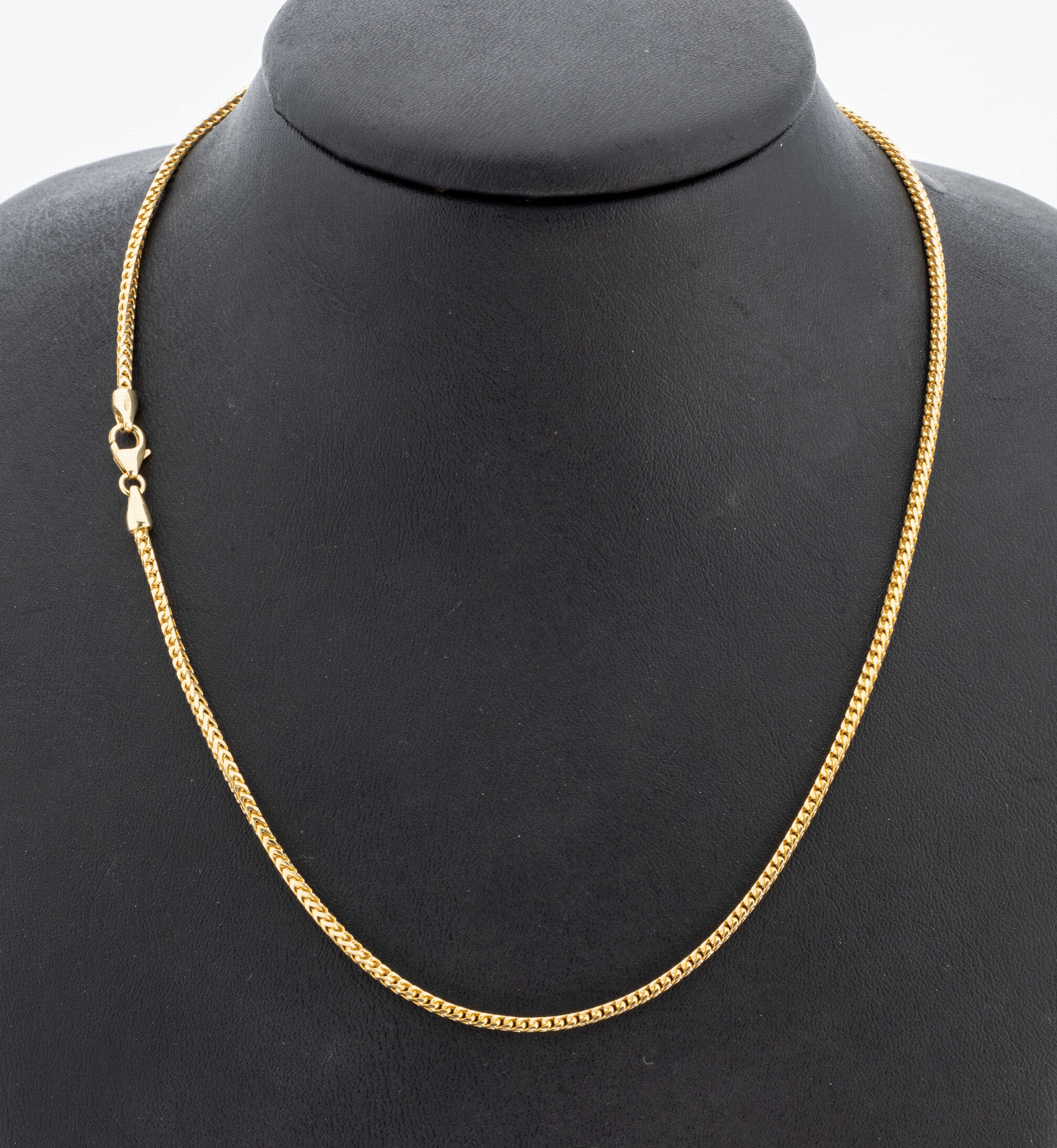 14 kt Gold Collier, GG 585/000, B. ca. 2 mm, L. ca. 42 cm, Karabinerschließe, ca. 9.7 g