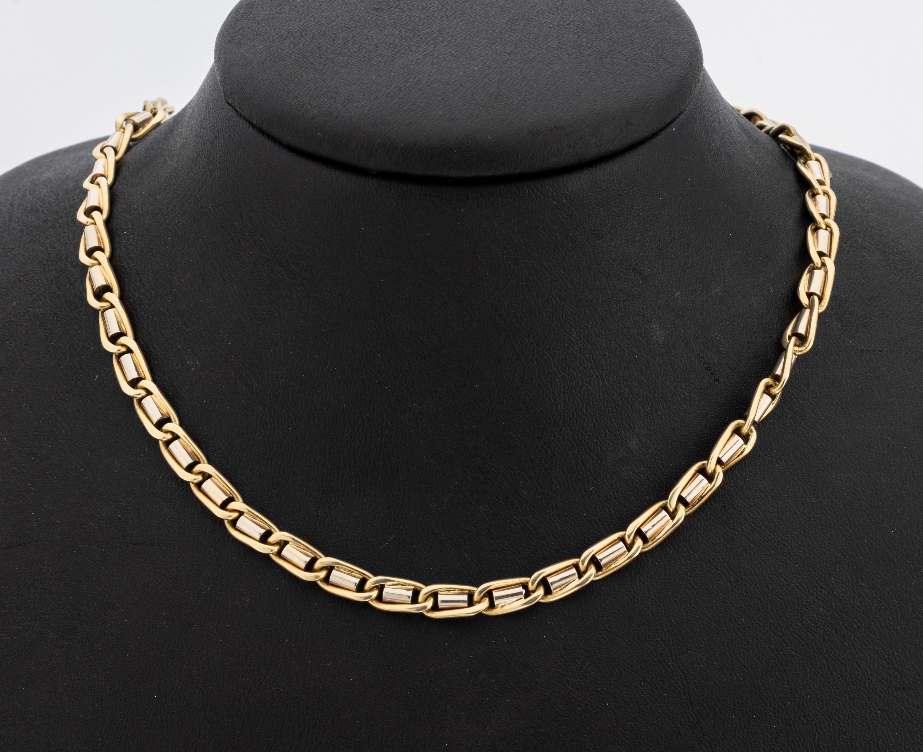 14 kt Gold Collier, GG 585/000, B. ca. 5 mm, L. ca. 45 cm, Karabinerschließe, ca. 36.4 g