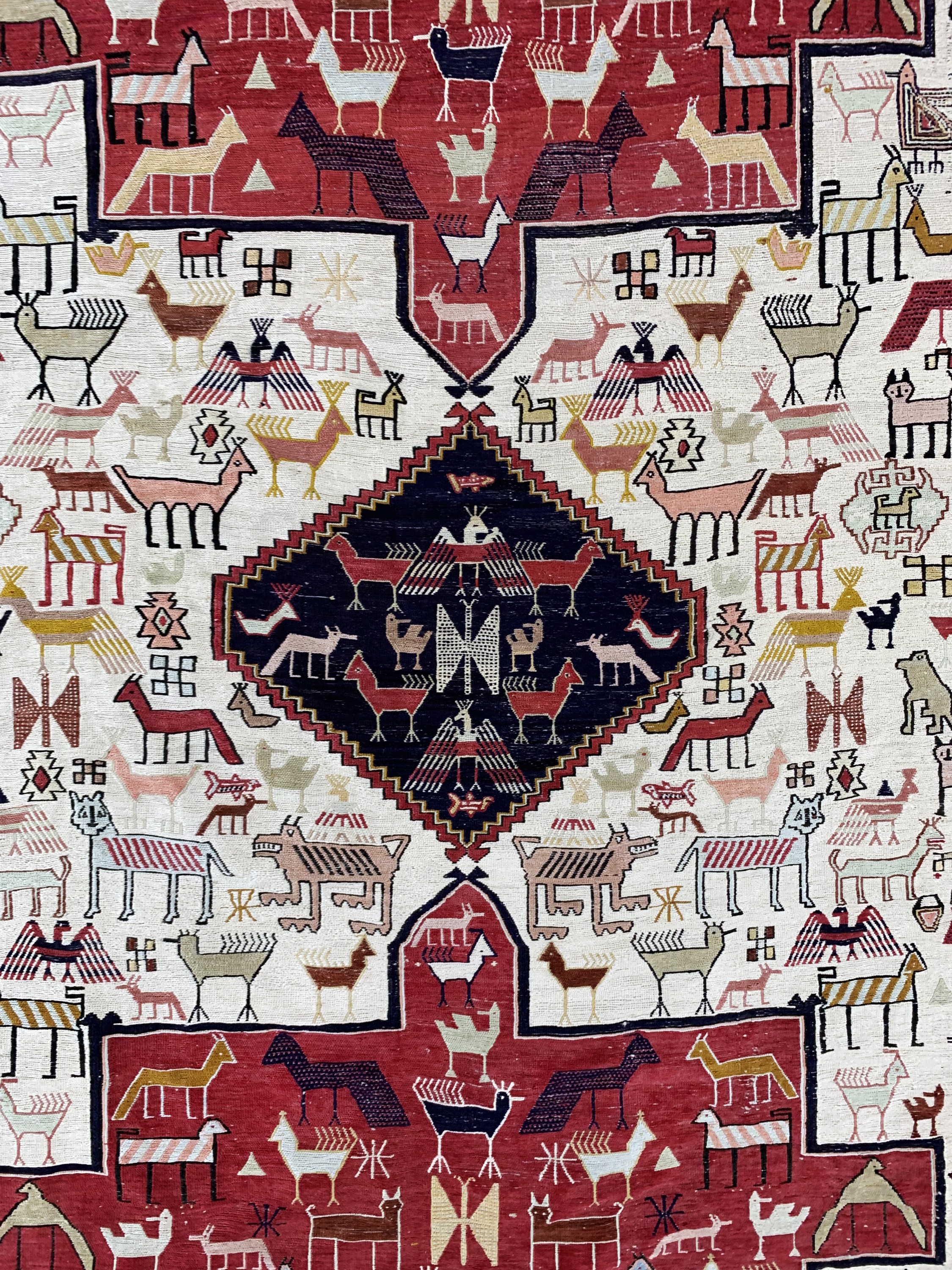 Detail b: Seiden Sumakh, Azerbaijan, Mitte 20.Jhd, Seide auf Wolle, ca. 180 x 127 cm, EHZ: 2