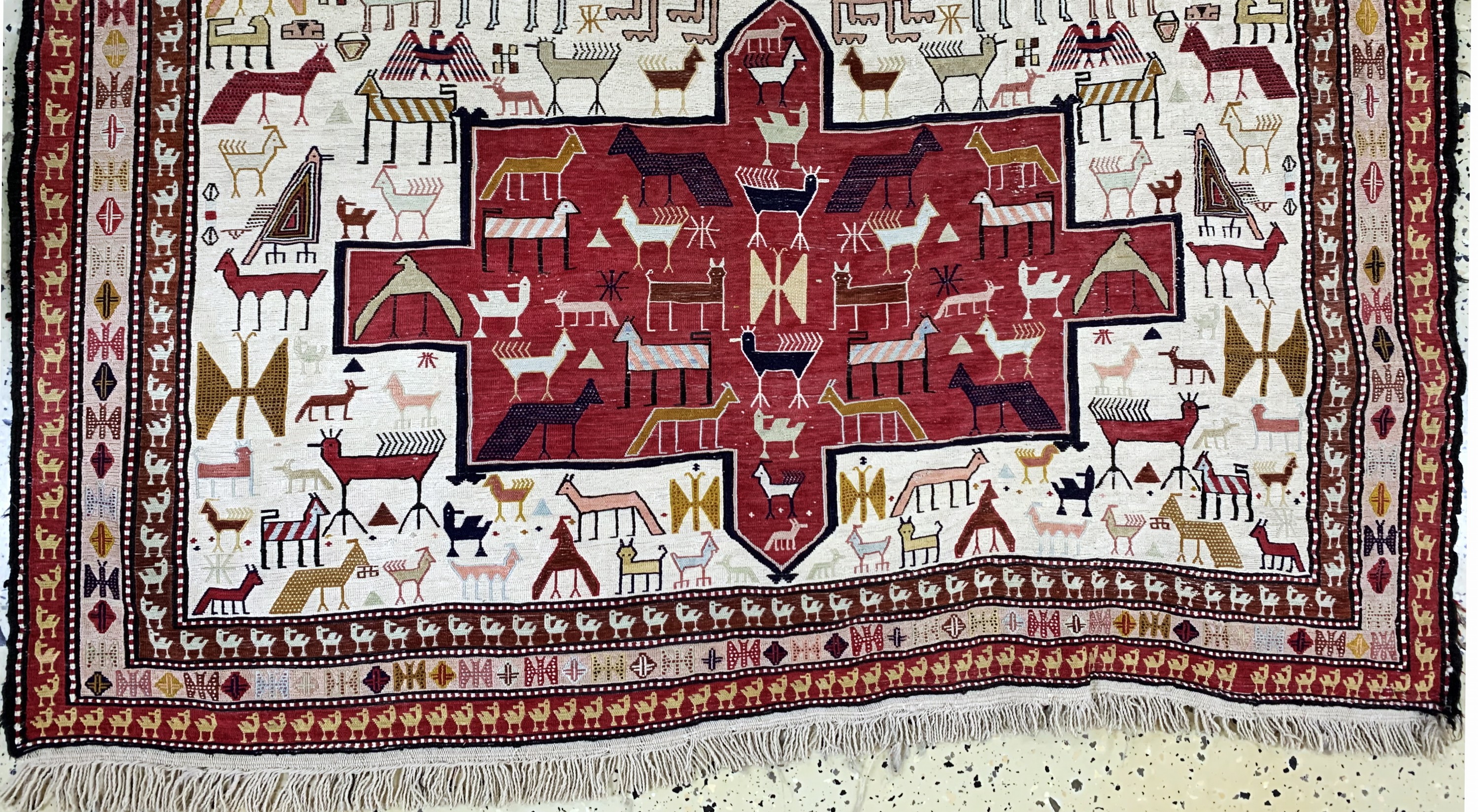 Detail c: Seiden Sumakh, Azerbaijan, Mitte 20.Jhd, Seide auf Wolle, ca. 180 x 127 cm, EHZ: 2