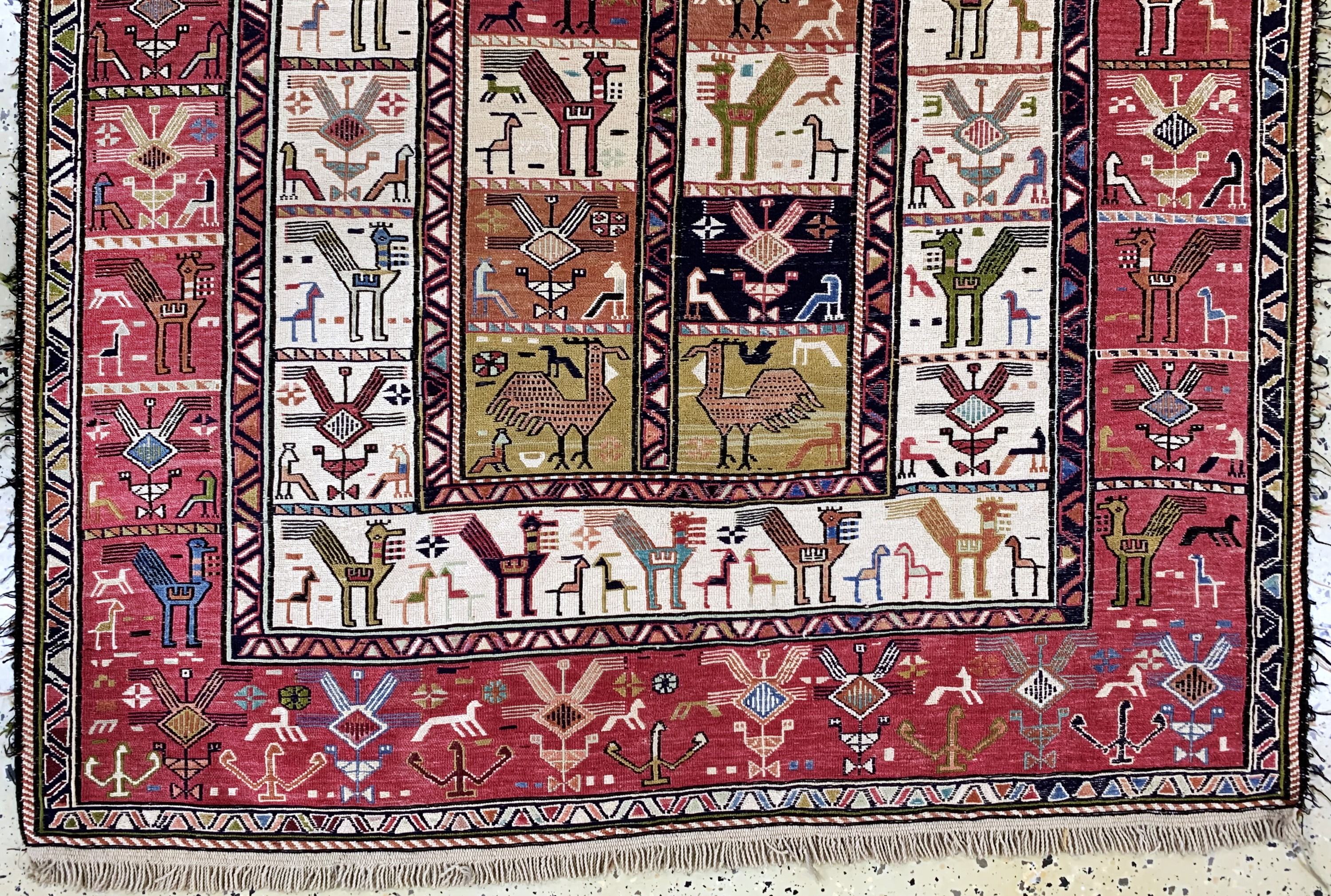 Detail c: Seiden Sumakh, Azerbaijan, Mitte 20.Jhd, Seide auf Wolle, ca. 180 x 130 cm, EHZ: 1-2