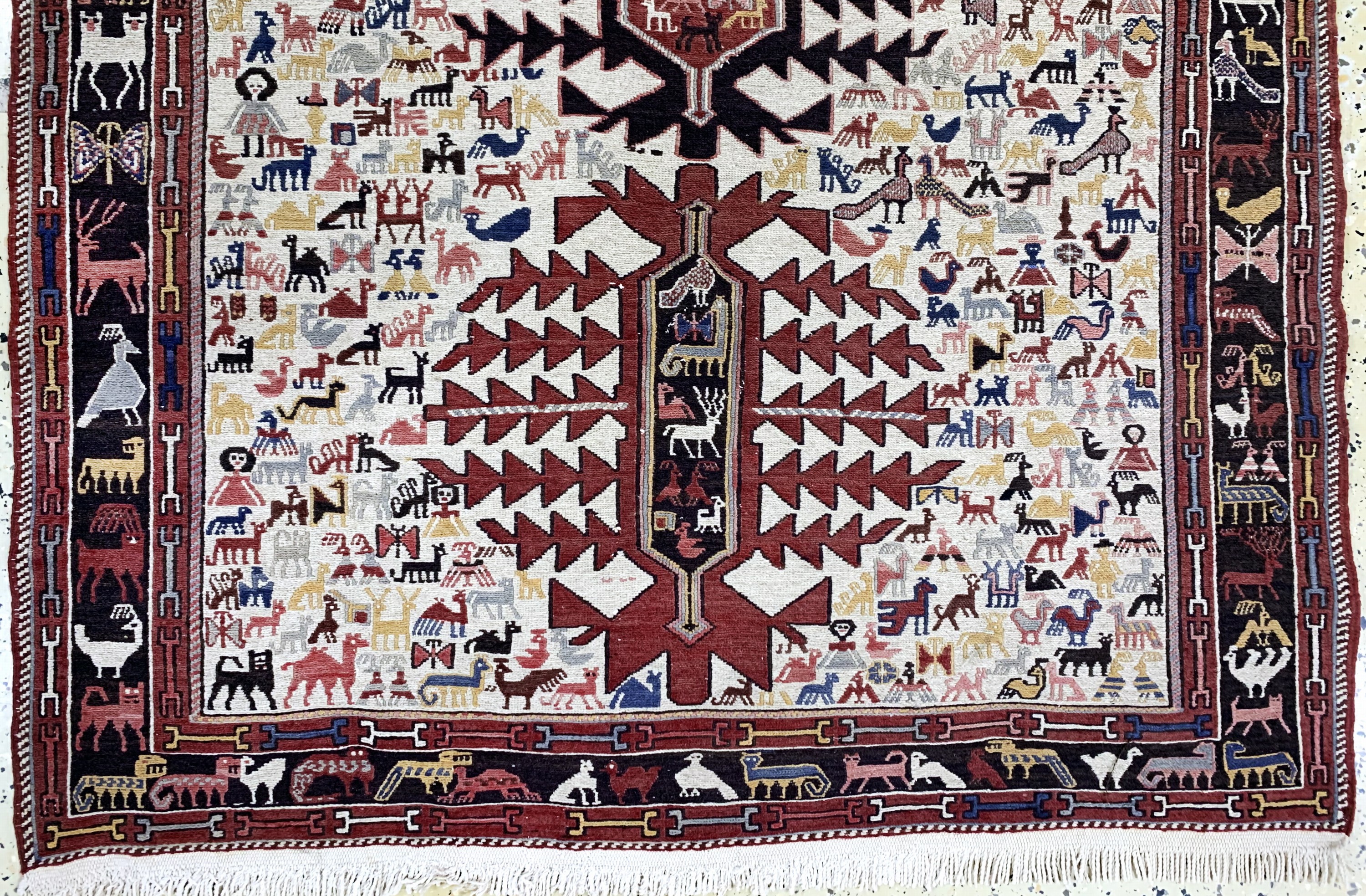 Detail b: 2 Lots Sumakh, Azerbaijan, Ende 20.Jhd, Baumwolle auf Baumwolle, ca. 130 x 120 cm & ca. 150 x 115 cm, EHZ: 2