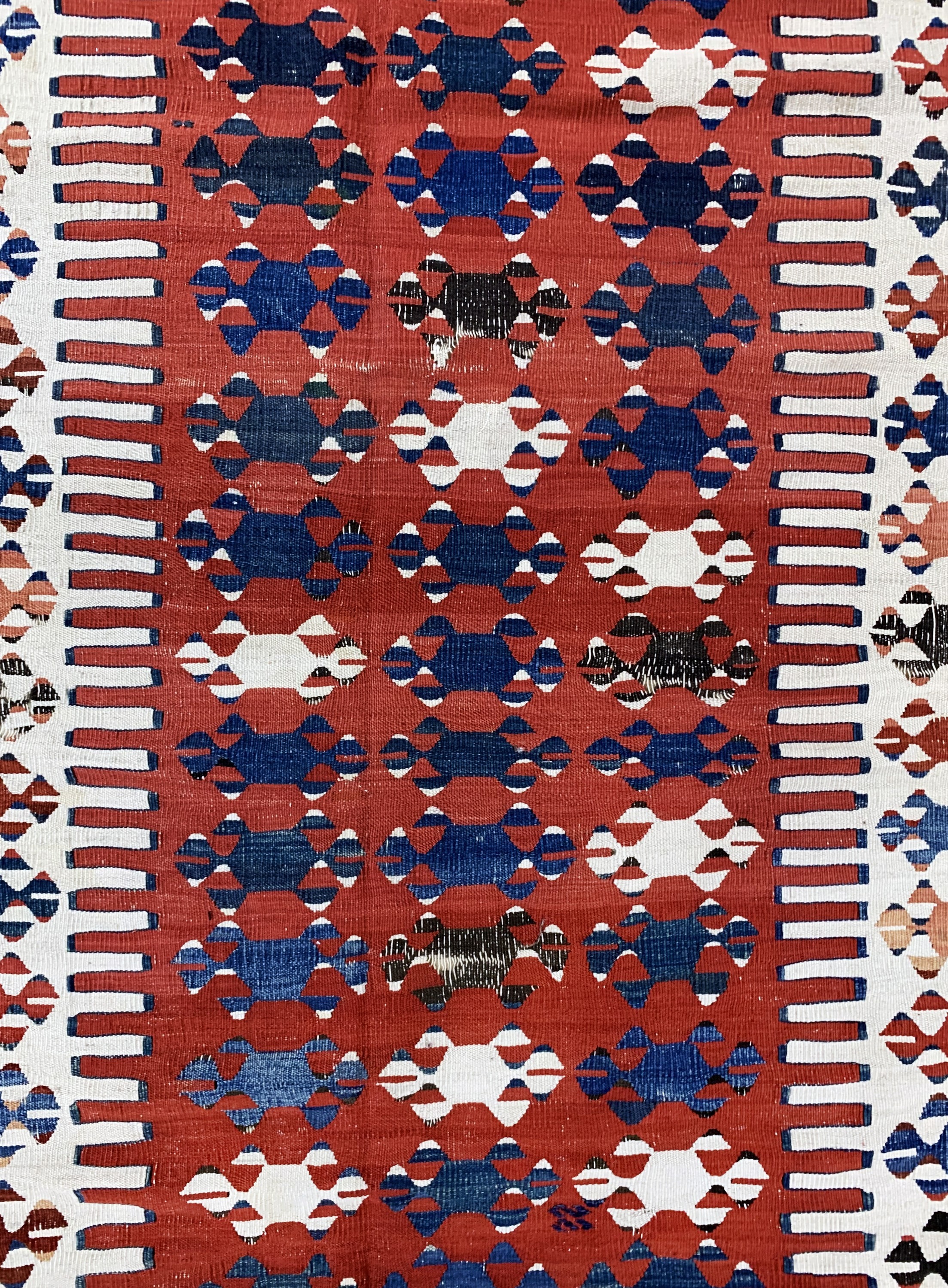 Detail c: Konya Kelim antik, Türkei, um 1900, Wolle auf Wolle, ca. 345 x 175 cm, Reinigungsbedürftig, EHZ: 3