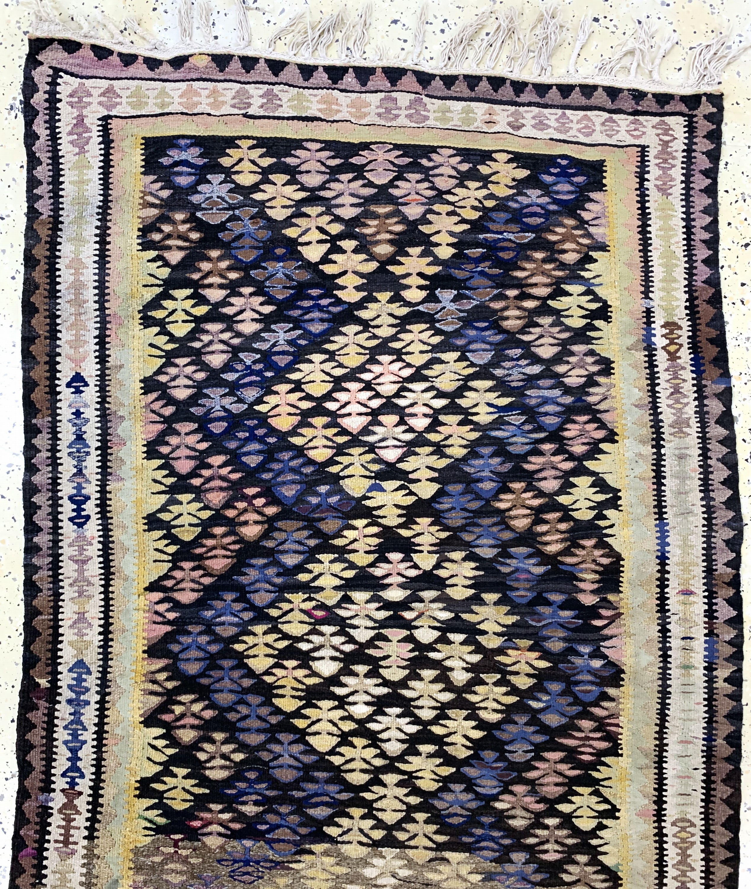 Detail a: Bidjar Kelim antik, Persien, um 1900, Wolleauf Baumwolle, ca. 265 x 95 cm, EHZ: 2, (kleine Löcher)