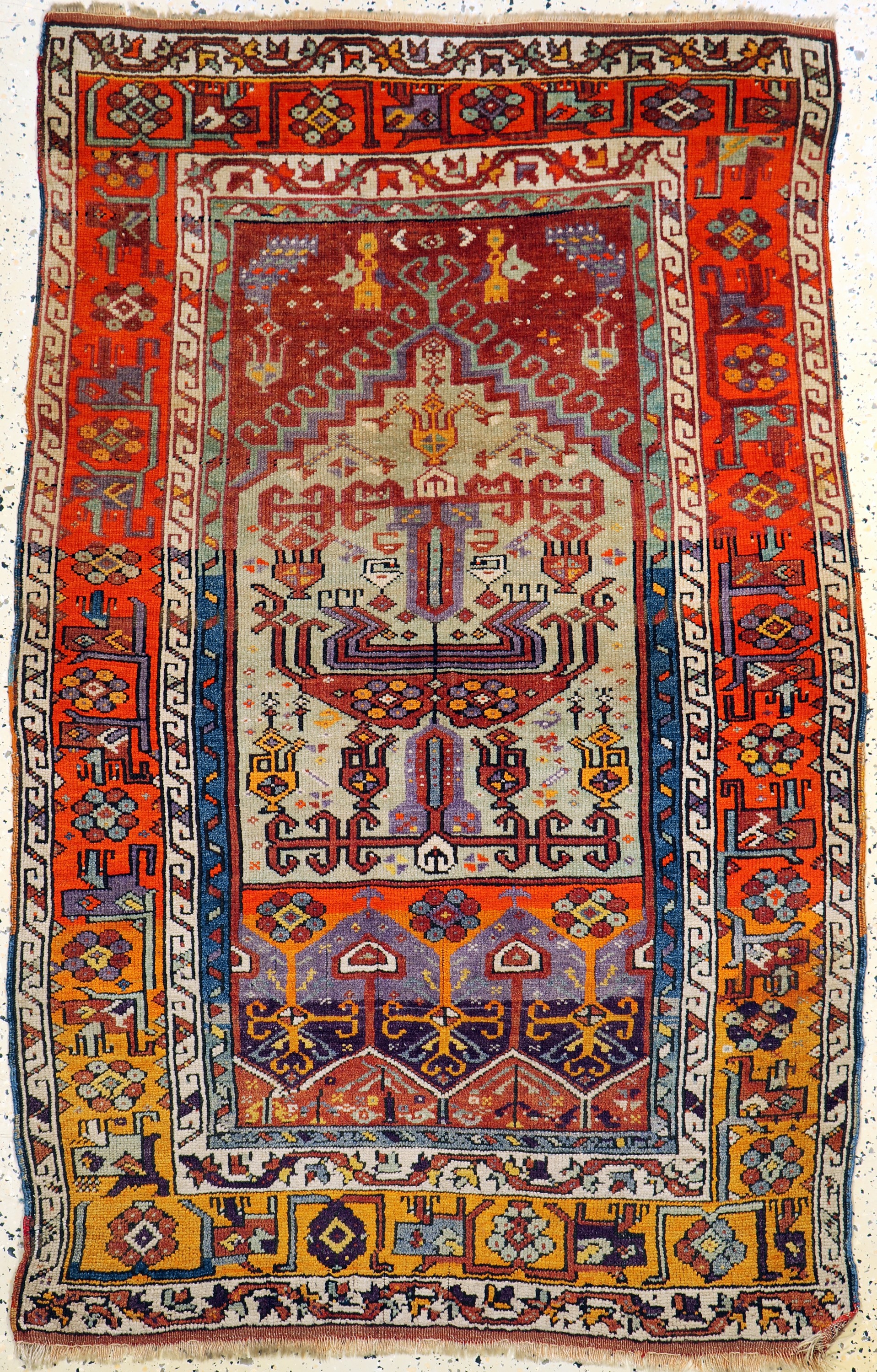Antiker Melas, Türkei, um 1900, Wolle auf Wolle, ca. 170 x 108 cm, EHZ: 2