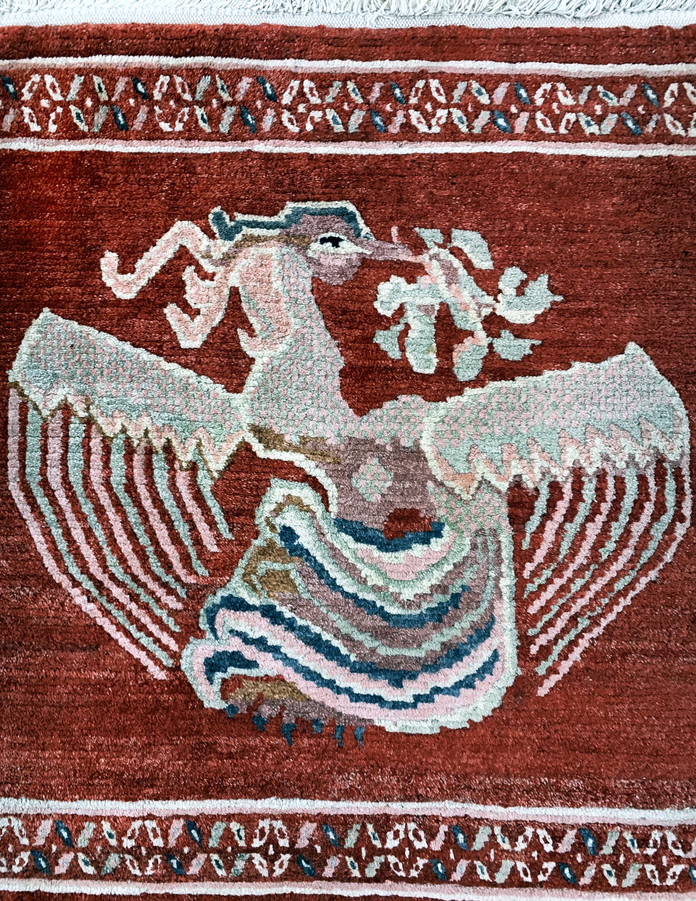 Detail a: Nepal Poschti, Mitte 20.Jhd, Wolle auf Baumwolle, ca. 75 x 83 cm, EHZ: 2