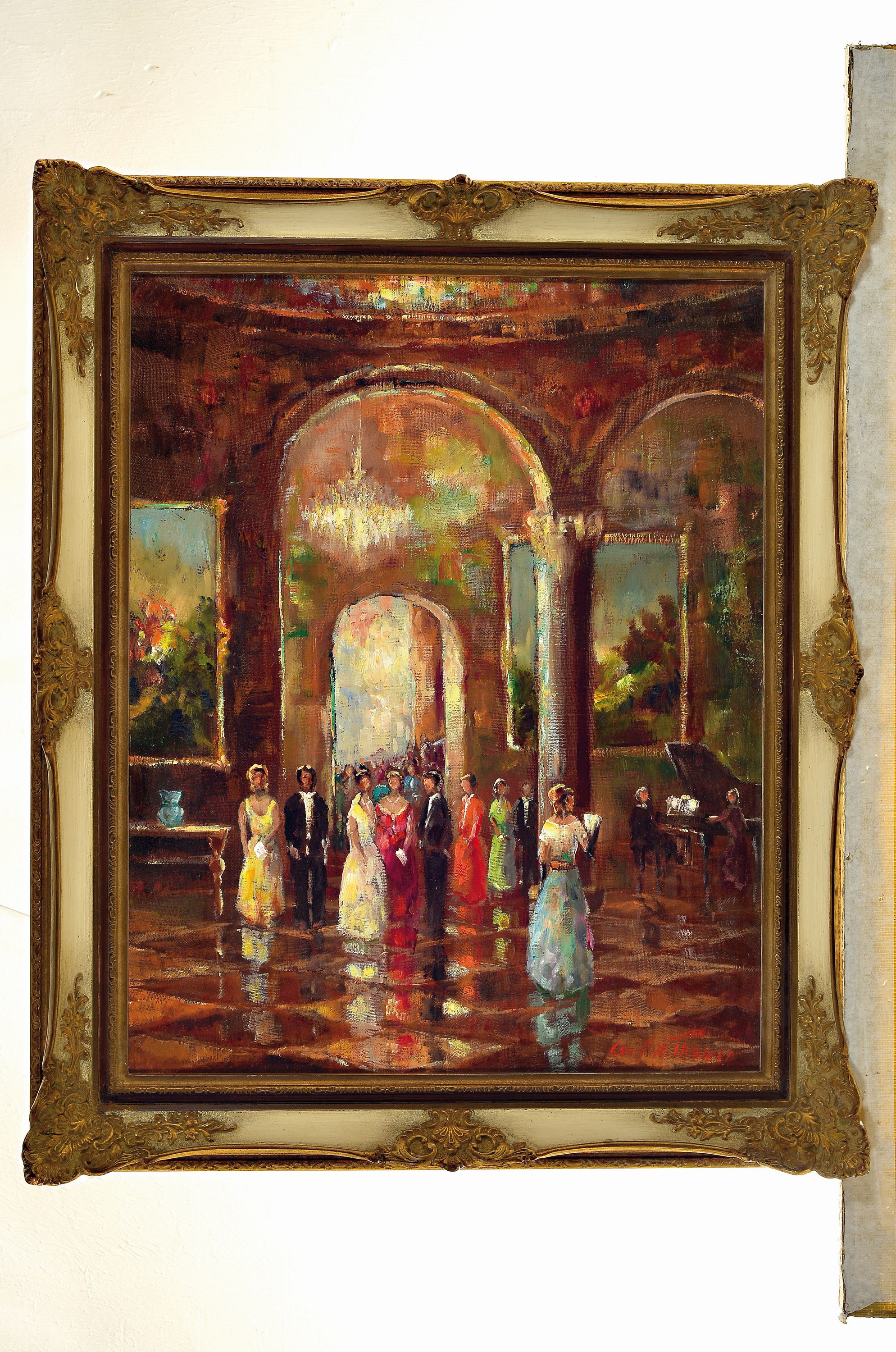Detail k: Friedrich Karl Thauer, 1924-2009, Schüler von Prof. Metz und Hagenmüller in München, später Studium bei Kokoschka, hier: vielfigurige Ballszene, ...