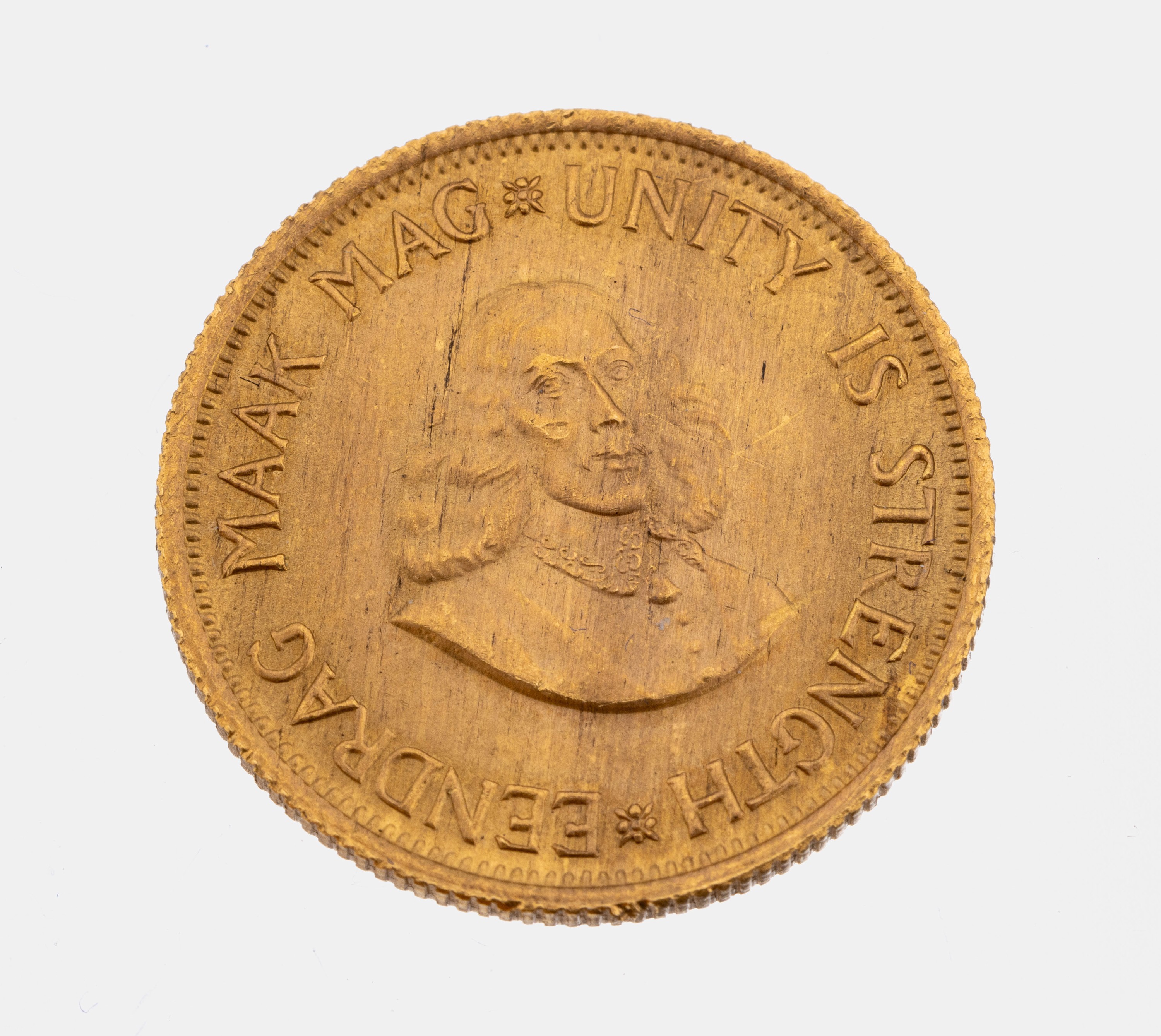 Goldmünze, 2 Rand, Südafrika 1968, Springbock, Unity is strength, Eendrag Maak Mag