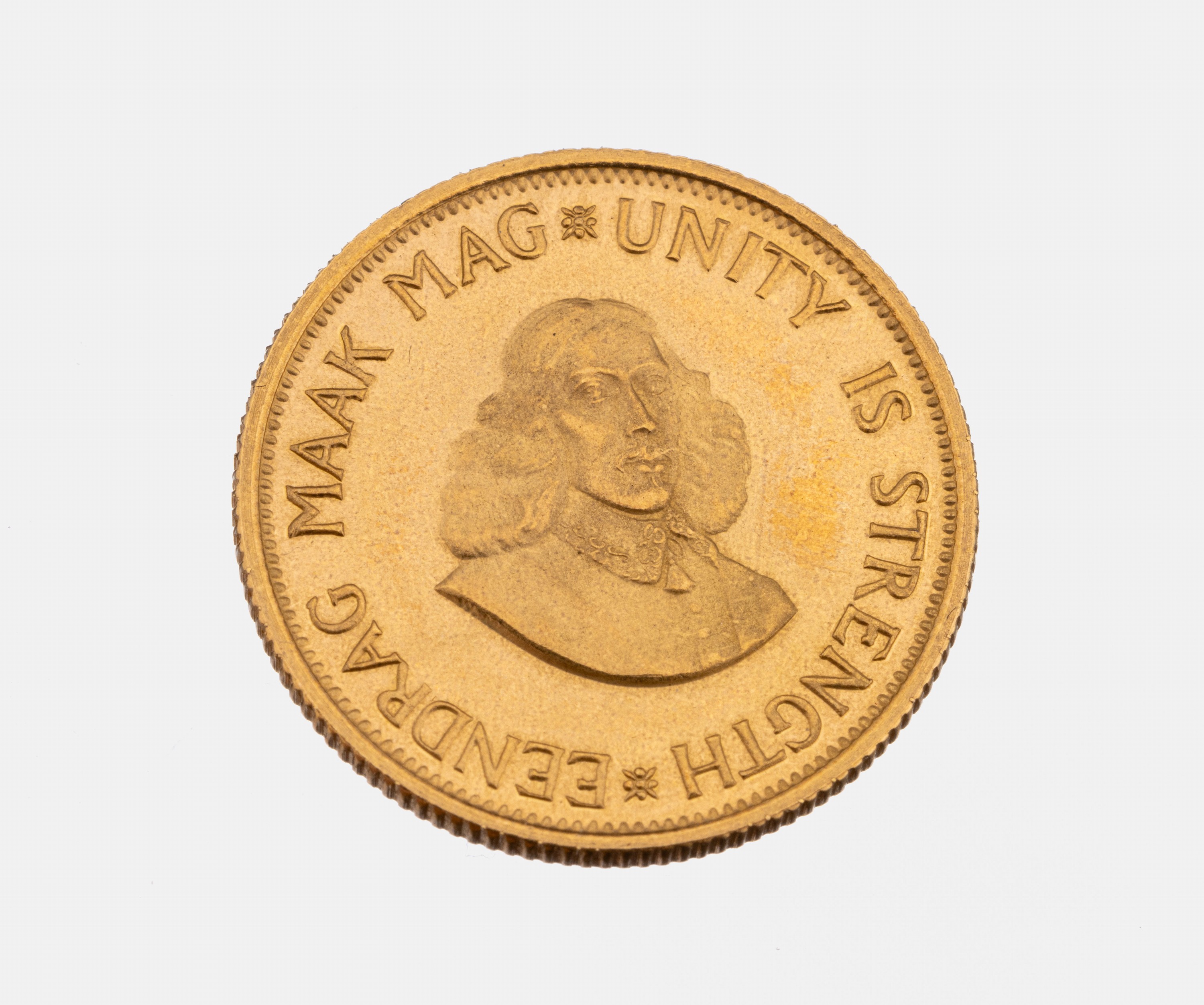 Goldmünze, 2 Rand, Südafrika 1978, Springbock, Unity is strength, Eendrag Maak Mag