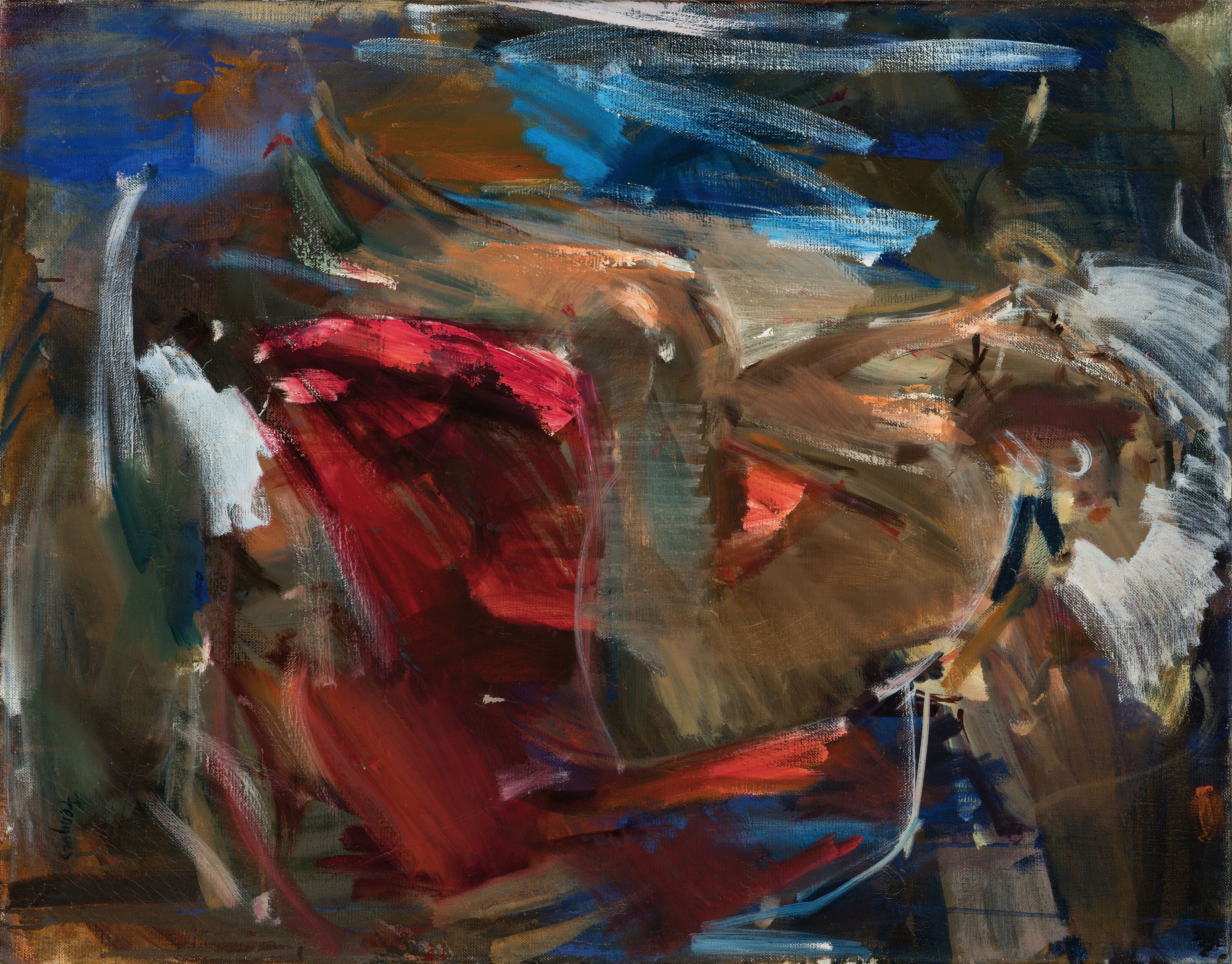 Detail k: László Fenyves, geb. 1949, Ungarn, Sitzende rauchende Figur, Öl/Lwd, rechts unten sign., ca. 90x70cm