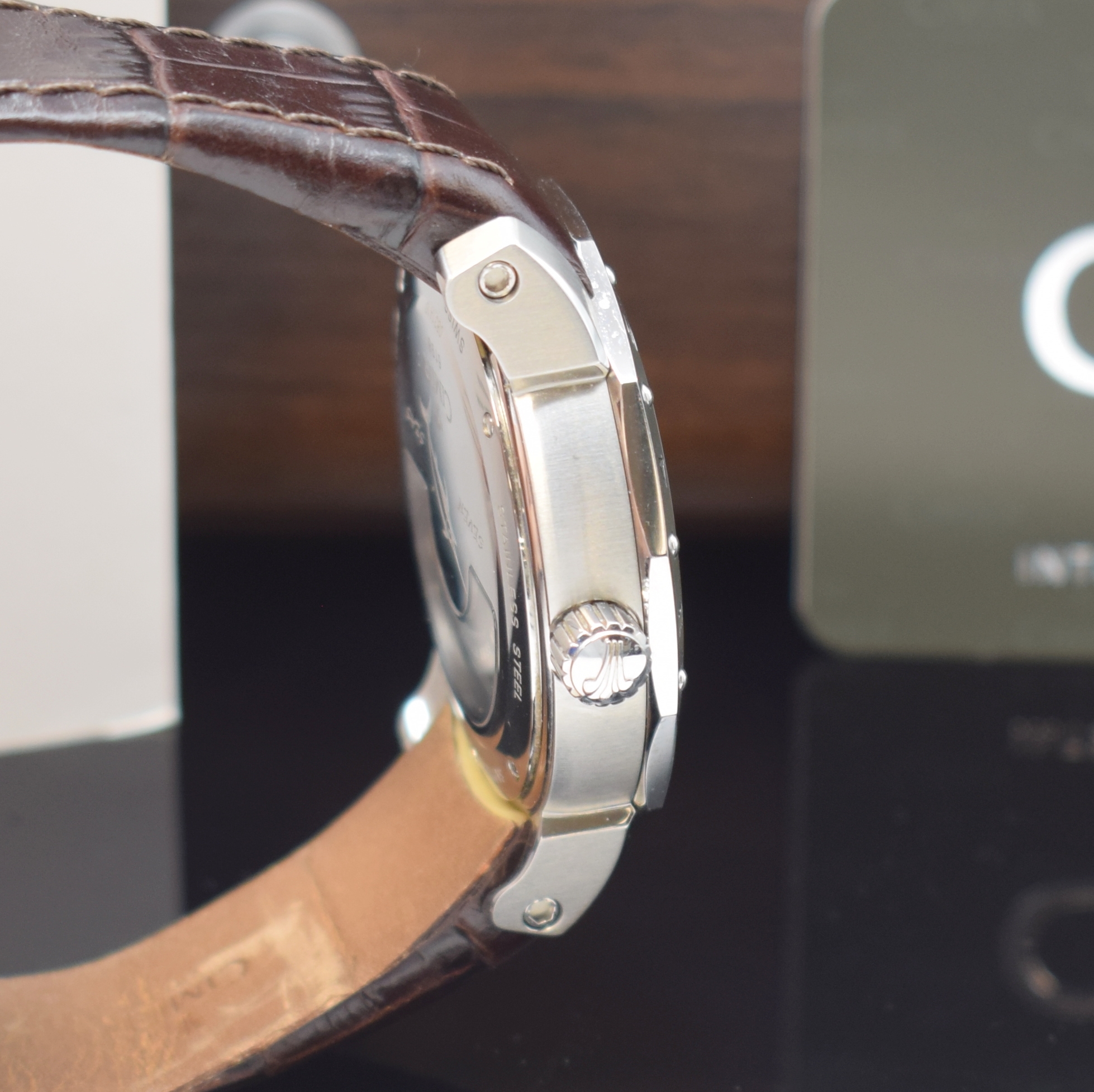 Detail c: CIMIER Armbanduhr Seven Seas Referenz 6198, Automatik, Edelstahlgeh. inkl. orig. Lederband m. orig. Faltschl., Boden m. Sichtfenster 6- fach ...