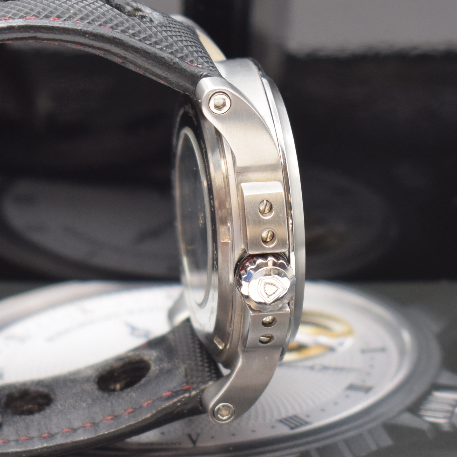Detail c: SCHAUMBURG WATCH Herrenarmbanduhr GT RaceClub Referenz 011/Gt One, Automatik, Edelstahlgeh. inkl. orig. Band m. dopp. Faltschl., beids. vergl., Boden ...