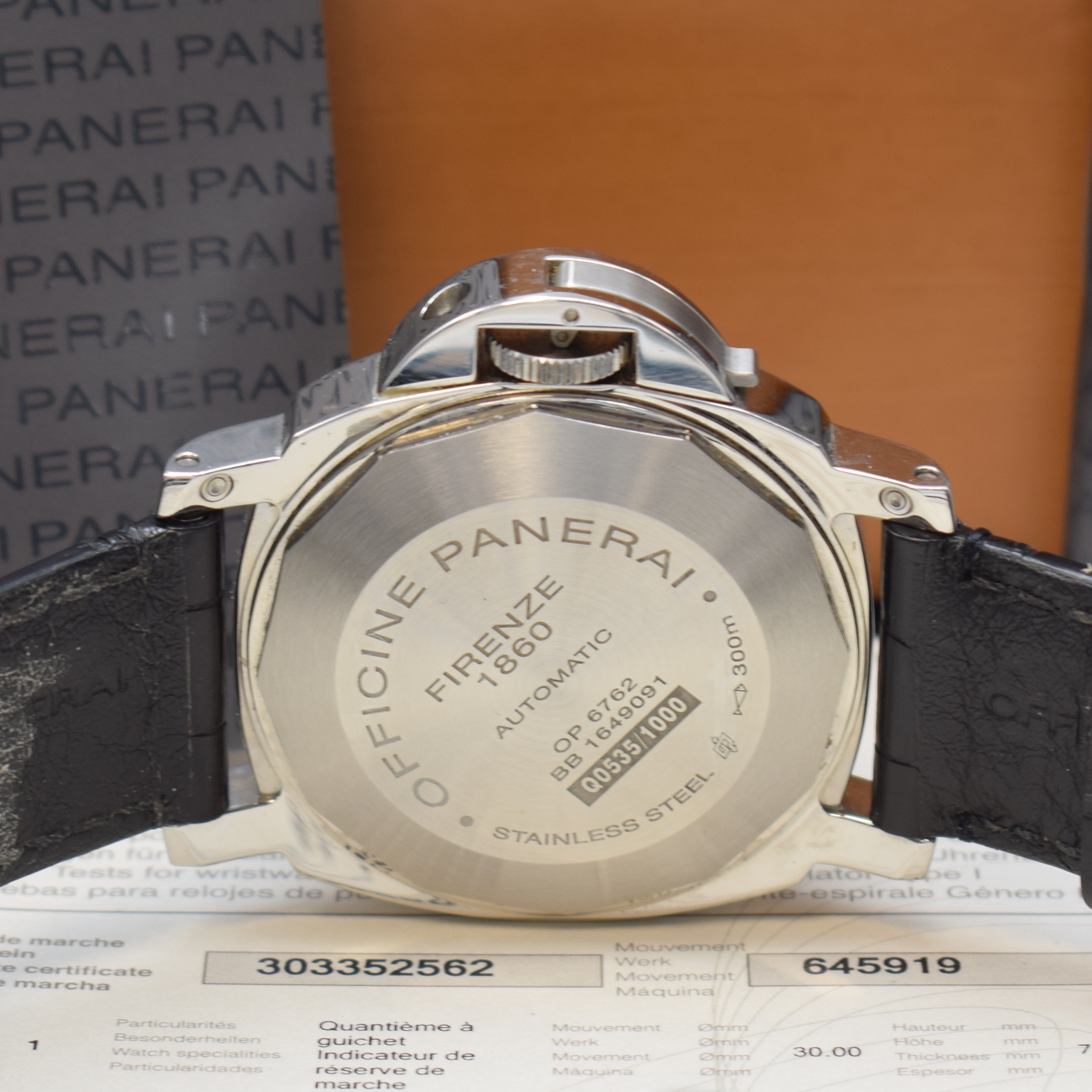 Detail c: OFFICINE PANERAI Herrenarmbanduhr Luminor Power Reserve Referenz PAM00090, Automatik, Chronometer in Edelstahl inkl. orig. Lederband m. dopp. ...