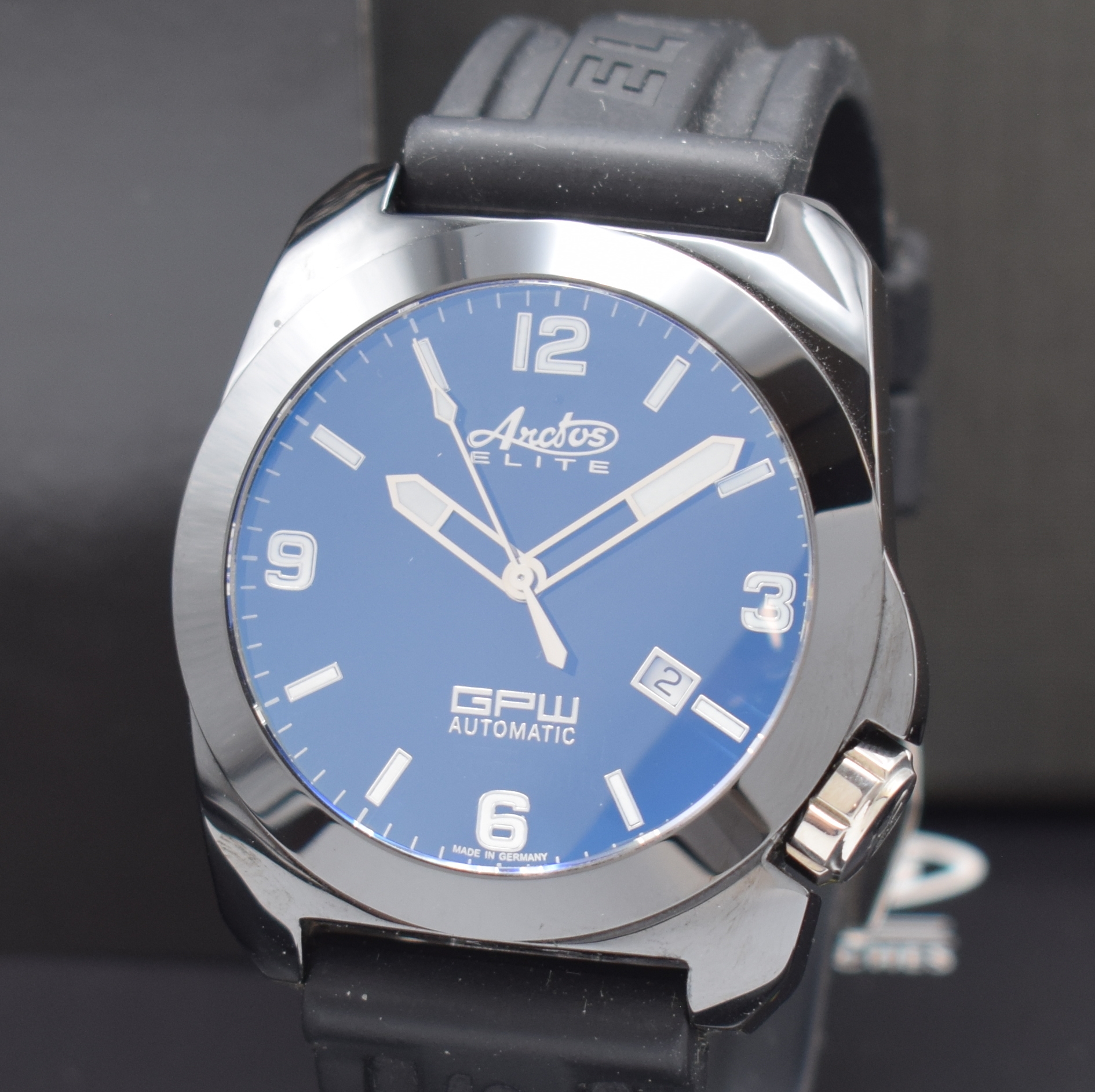 Detail a: ARCTOS Elite, auf 999 Stück limitierte Armbanduhr GPW K1, Automatik, Keramikgeh. inkl. orig. Kautschukband m. orig. Dornschl., beids. vergl., ...