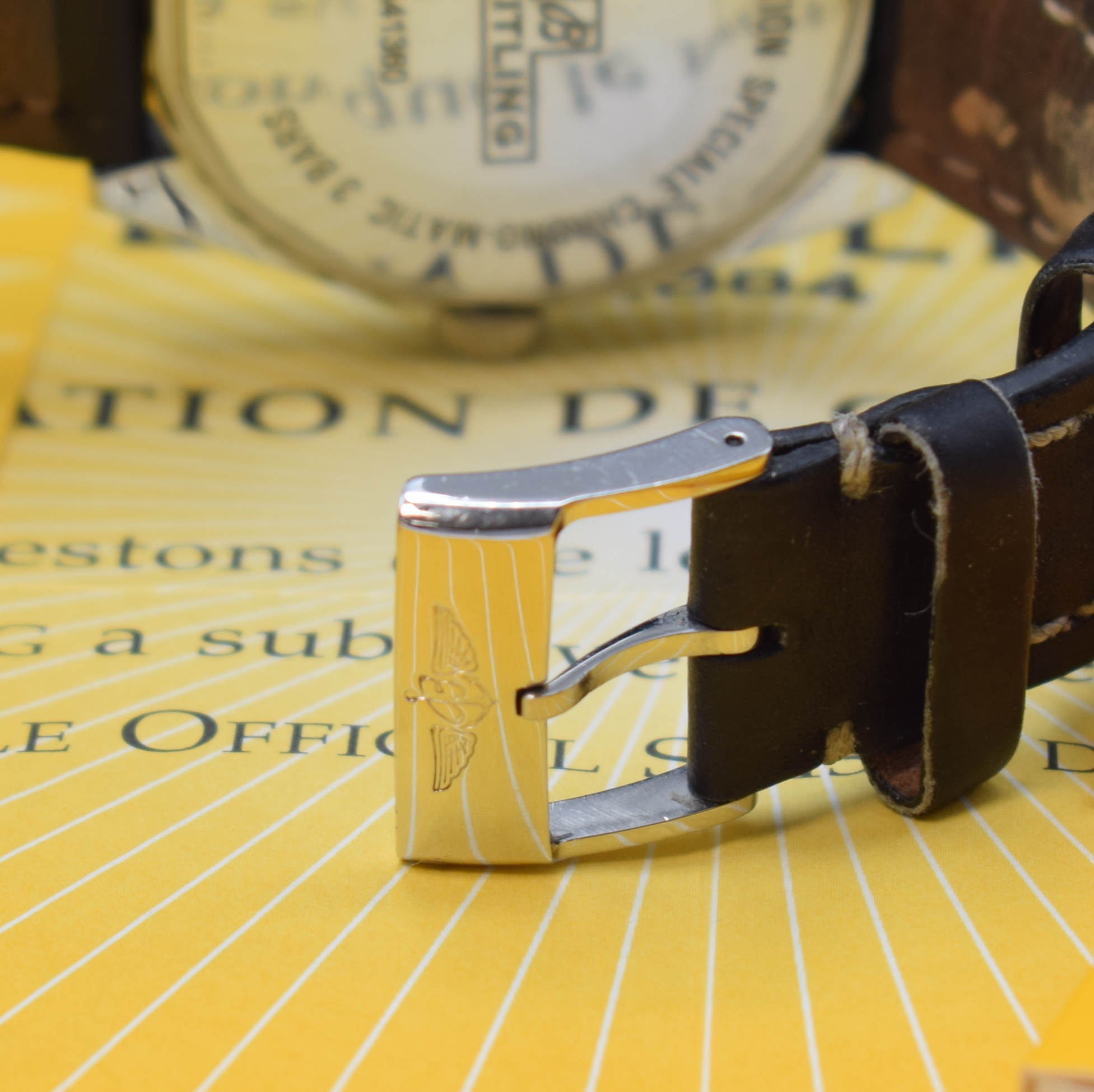 Detail b: BREITLING Armbandchronograph Chrono-Matic Referenz A41360, Automatik, Chronometer in Edelstahl inkl. orig. Lederband (zu ern.) m. orig. Dornschl., ...