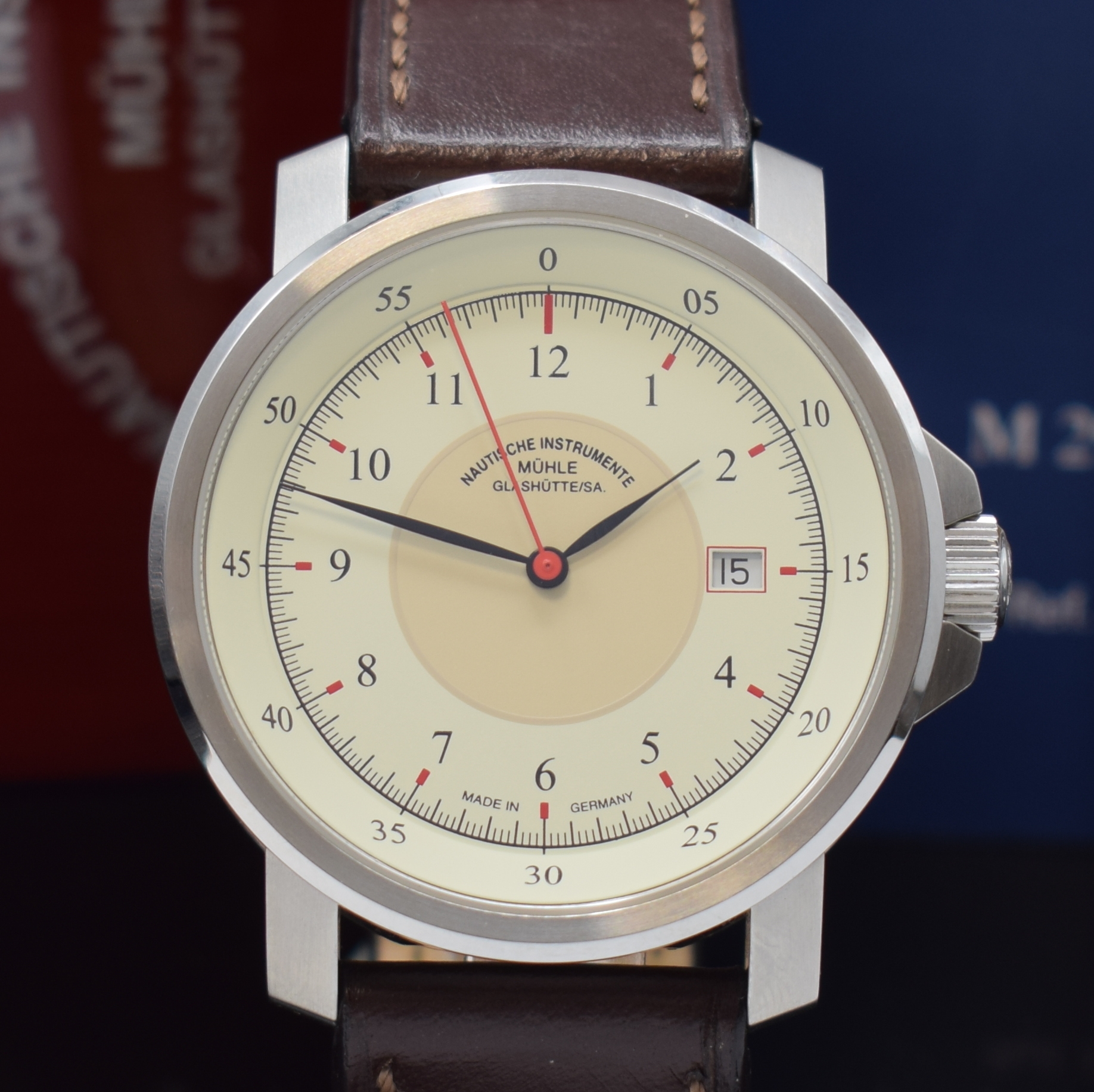 Detail a: MÜHLE GLASHÜTTE Herrenarmbanduhr M 29 Classic Referenz M1-25-57 LB, Automatik, Edelstahlgeh. inkl. orig. Lederband m. orig. Dornschl., beids. ...