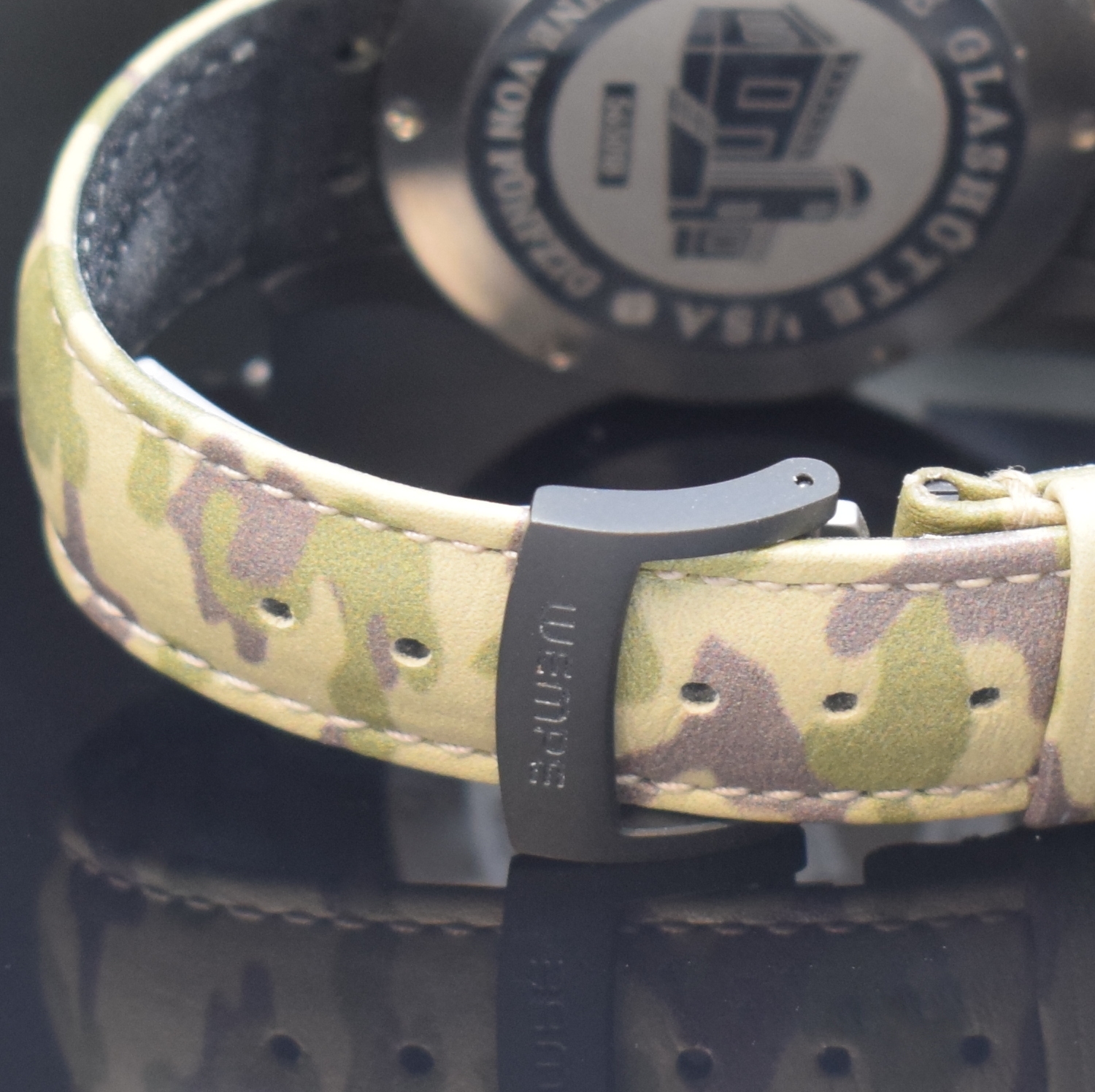 Detail b: WEMPE ZEITMEISTER seltener, auf 50 Stück limitierter Armbandchronometer mit Chronograph, Automatik, Keramikgeh. inkl. orig. Camouflage-Lederband m. ...