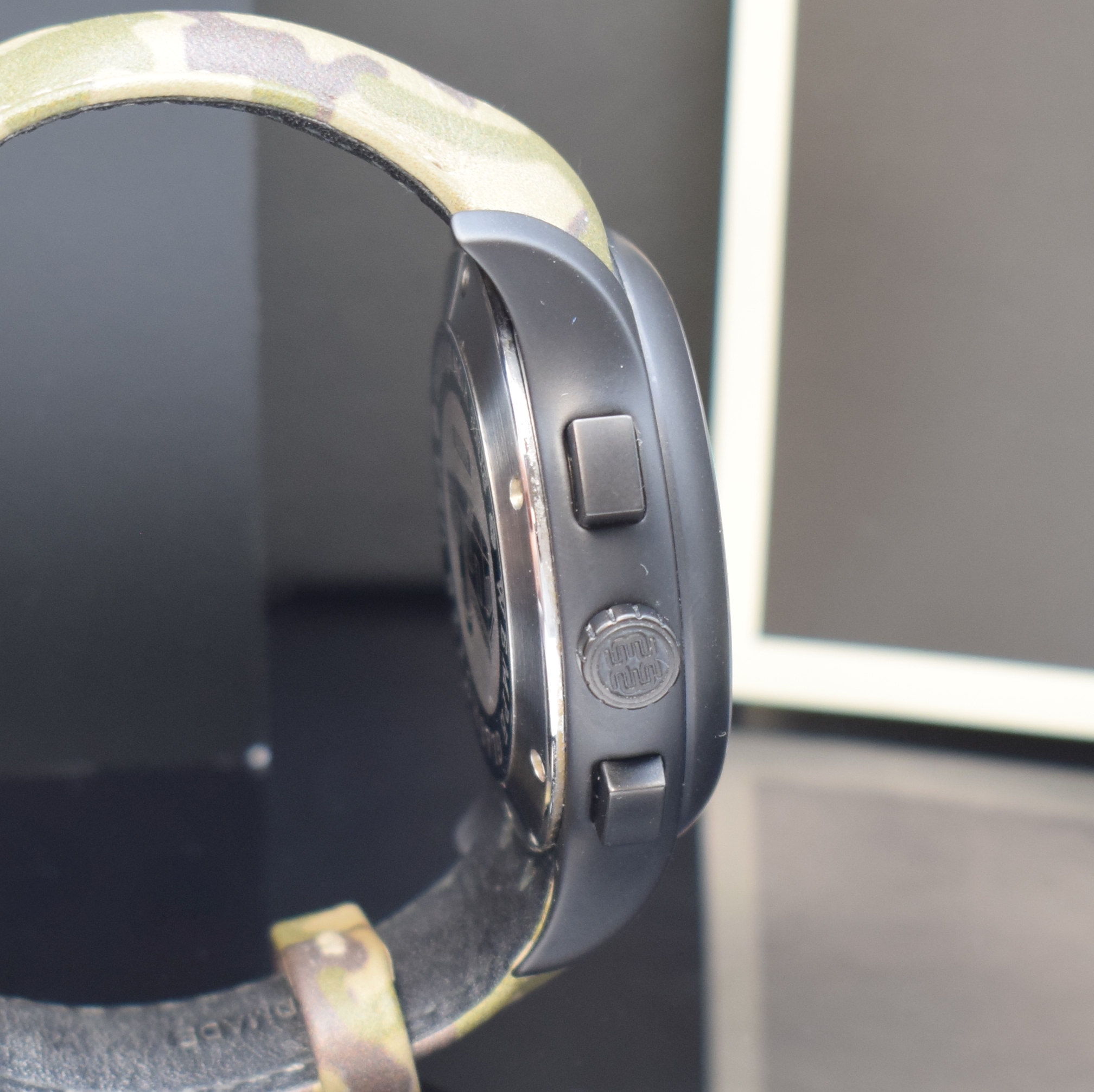 Detail c: WEMPE ZEITMEISTER seltener, auf 50 Stück limitierter Armbandchronometer mit Chronograph, Automatik, Keramikgeh. inkl. orig. Camouflage-Lederband m. ...
