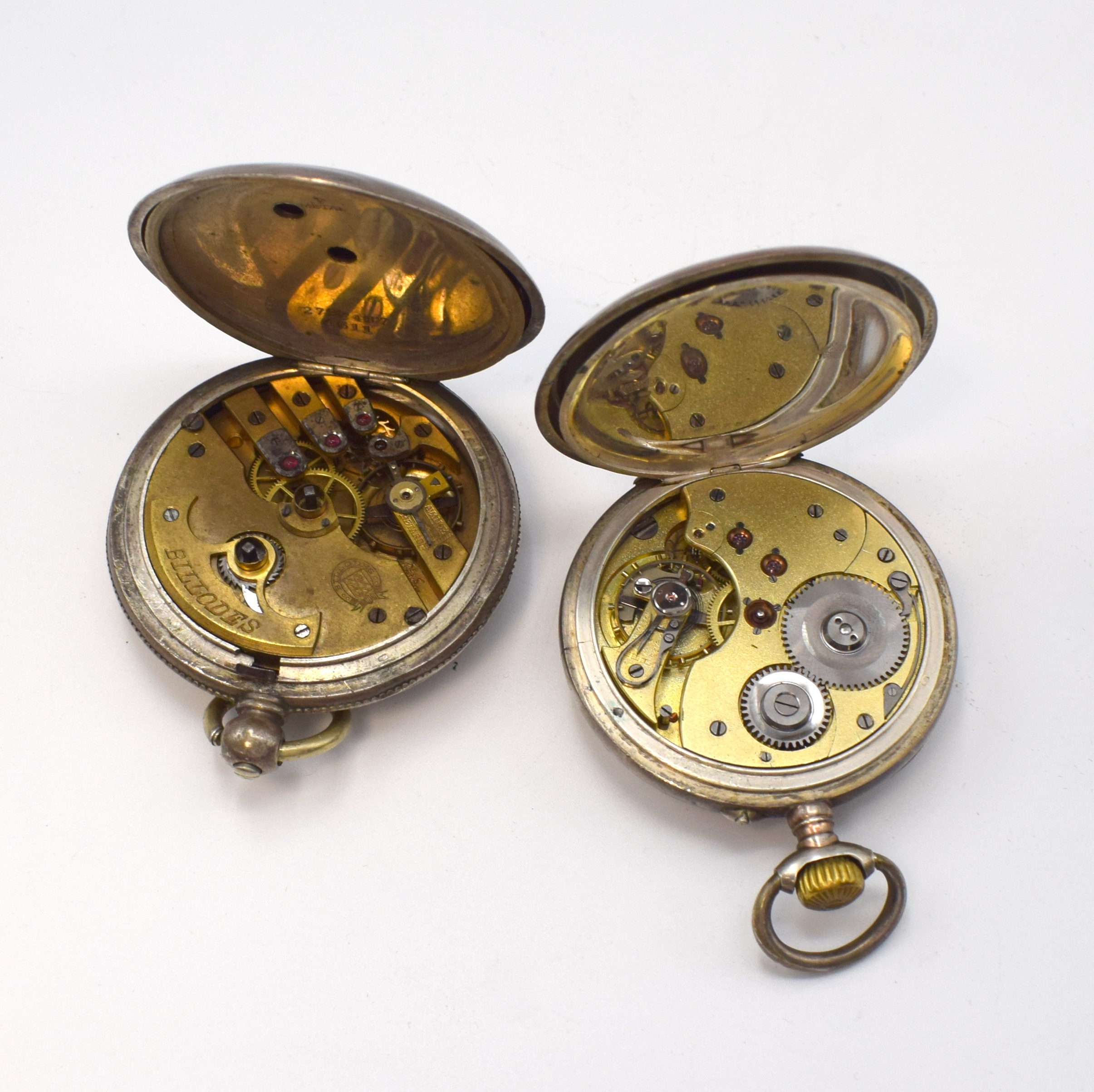 Detail c: JOS. JOHNSON Railway Timekeeper mit "Liverpool Windows" und 5 weitere Taschenuhren in Silber, England / Schweiz ca. 1800 - 1900, 3 x ...