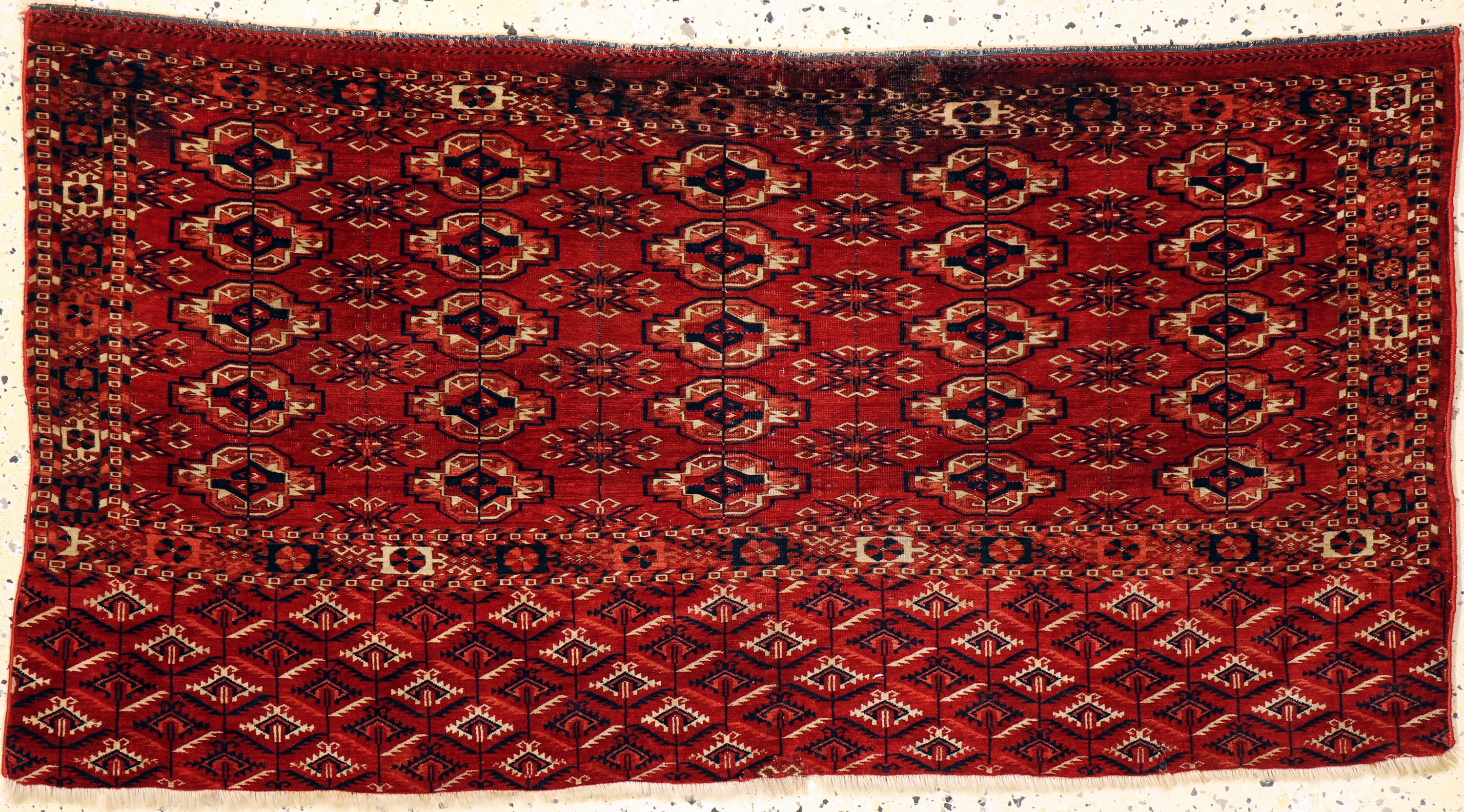 Tekke Tschowal antik, Turkmenistan, 19.Jhd,Wolle auf Wolle, ca. 130 x 70 cm, EHZ: 4