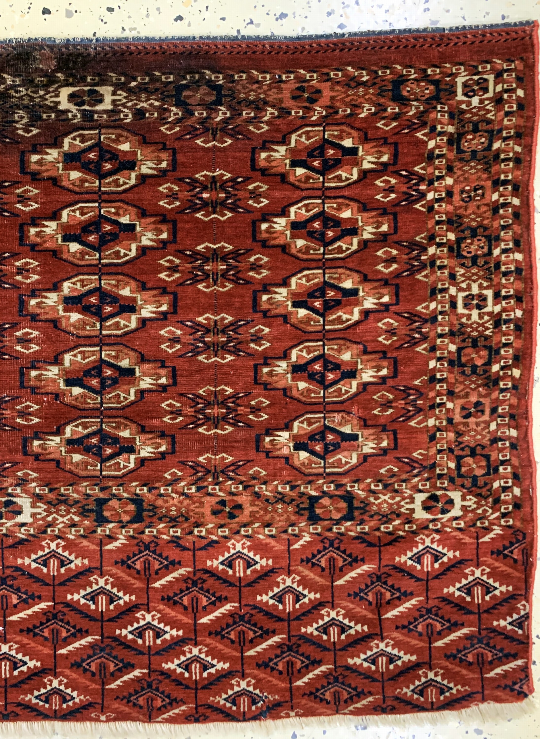 Detail c: Tekke Tschowal antik, Turkmenistan, 19.Jhd,Wolle auf Wolle, ca. 130 x 70 cm, EHZ: 4