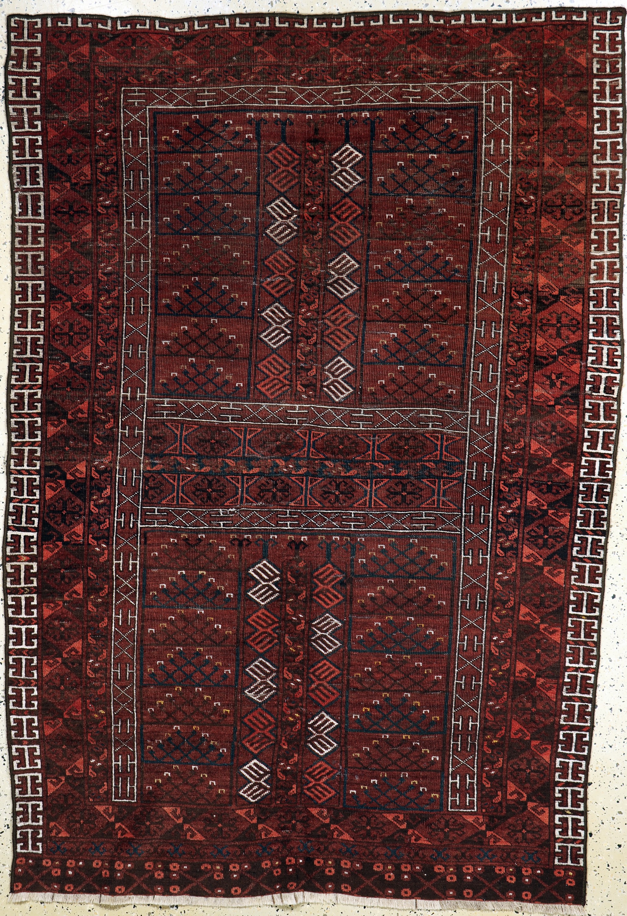 Esari Engsi antik, Turkmenistan, 19.Jhd, Wolle auf Wolle, ca. 220 x 153 cm, EHZ: 3