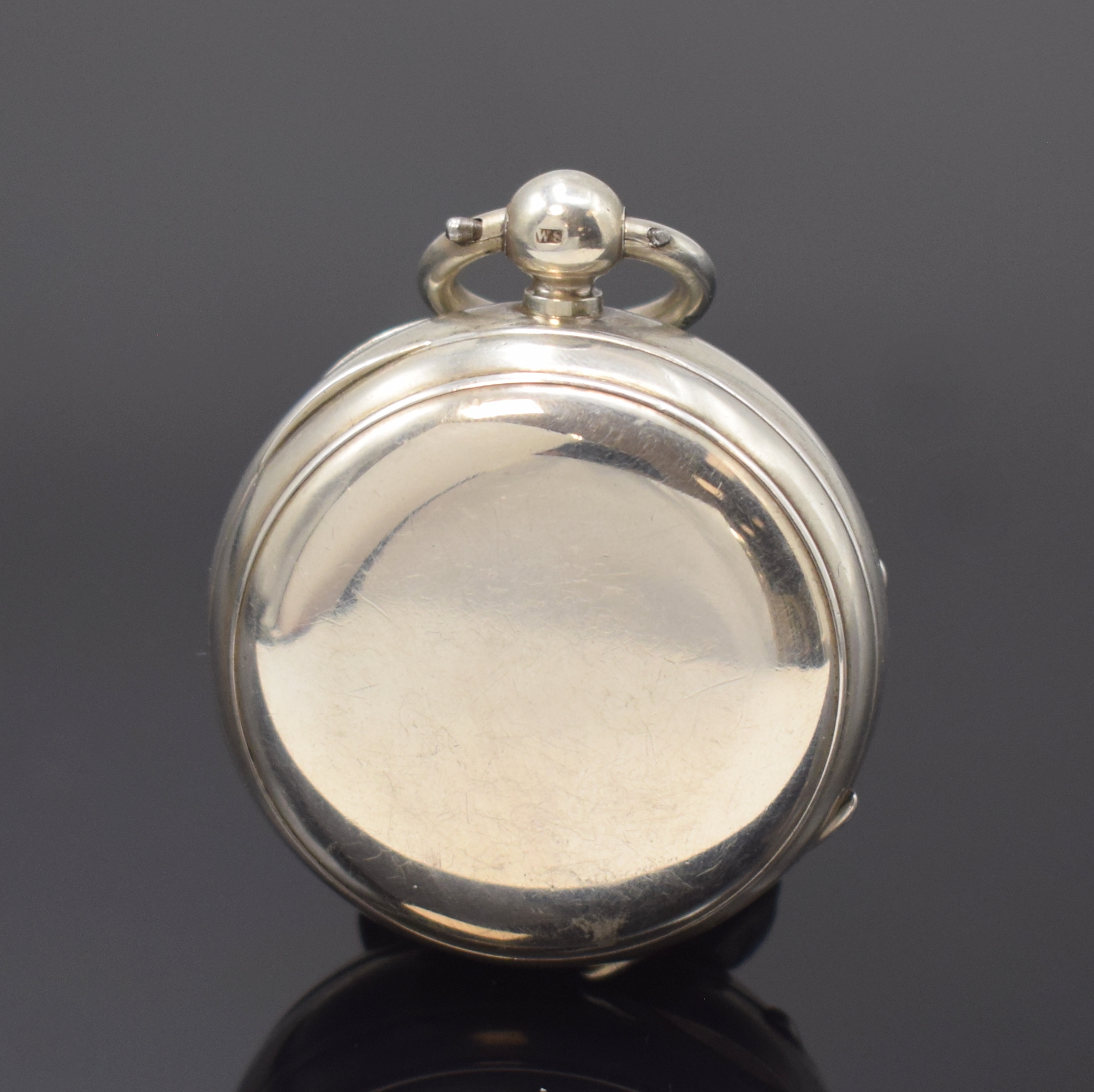 Detail a: ELLICOTT frühes Taschenuhrwerk mit Zylinderhemmung im späterem Geh., England um 1770, Geh. Hallmark London 1894, glattes Geh., Emailzifferbl., ...