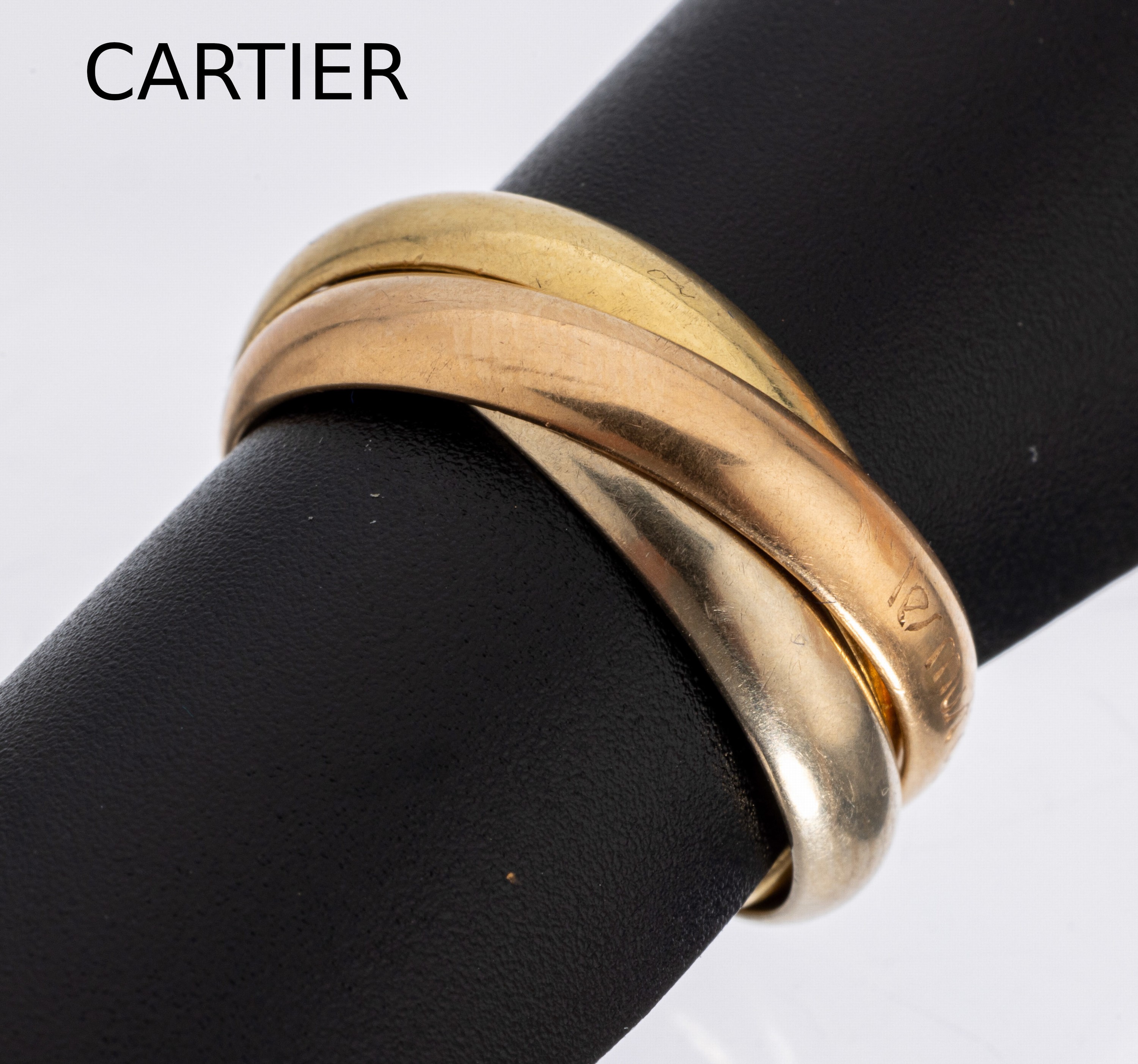 18 kt Gold Must de CARTIER Ring, GG/WG/RG 750/000, Trinity-Serie, RW 53, ca. 8.0 g, sign., Tragespuren