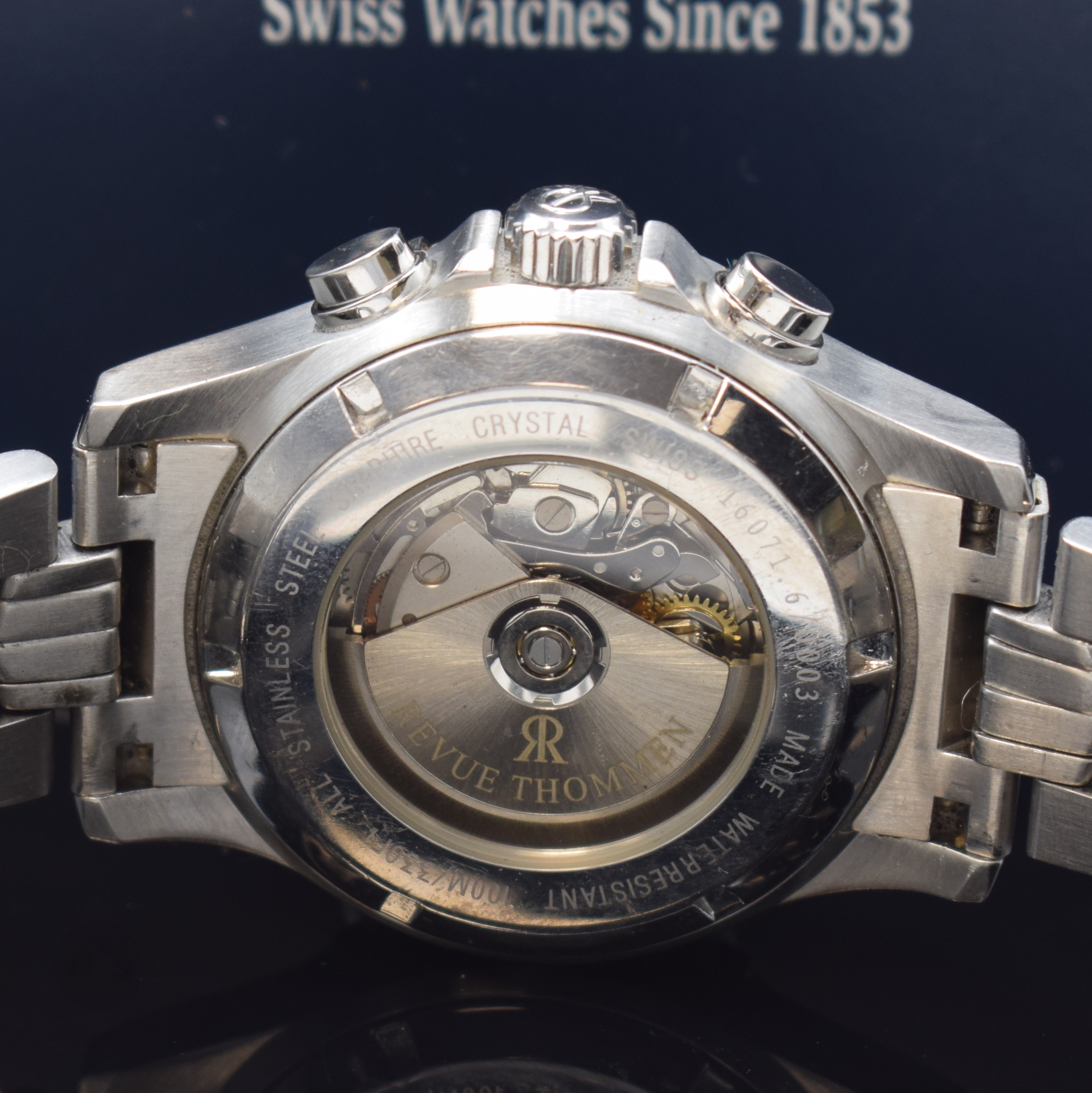 Detail c: REVUE THOMMEN Airspeed - X Large Armbandchronograph in Stahl Referenz 16071.6, Schweiz um 2015, Automatik, beids. vergl. Geh. inkl. Gliederband m. ...