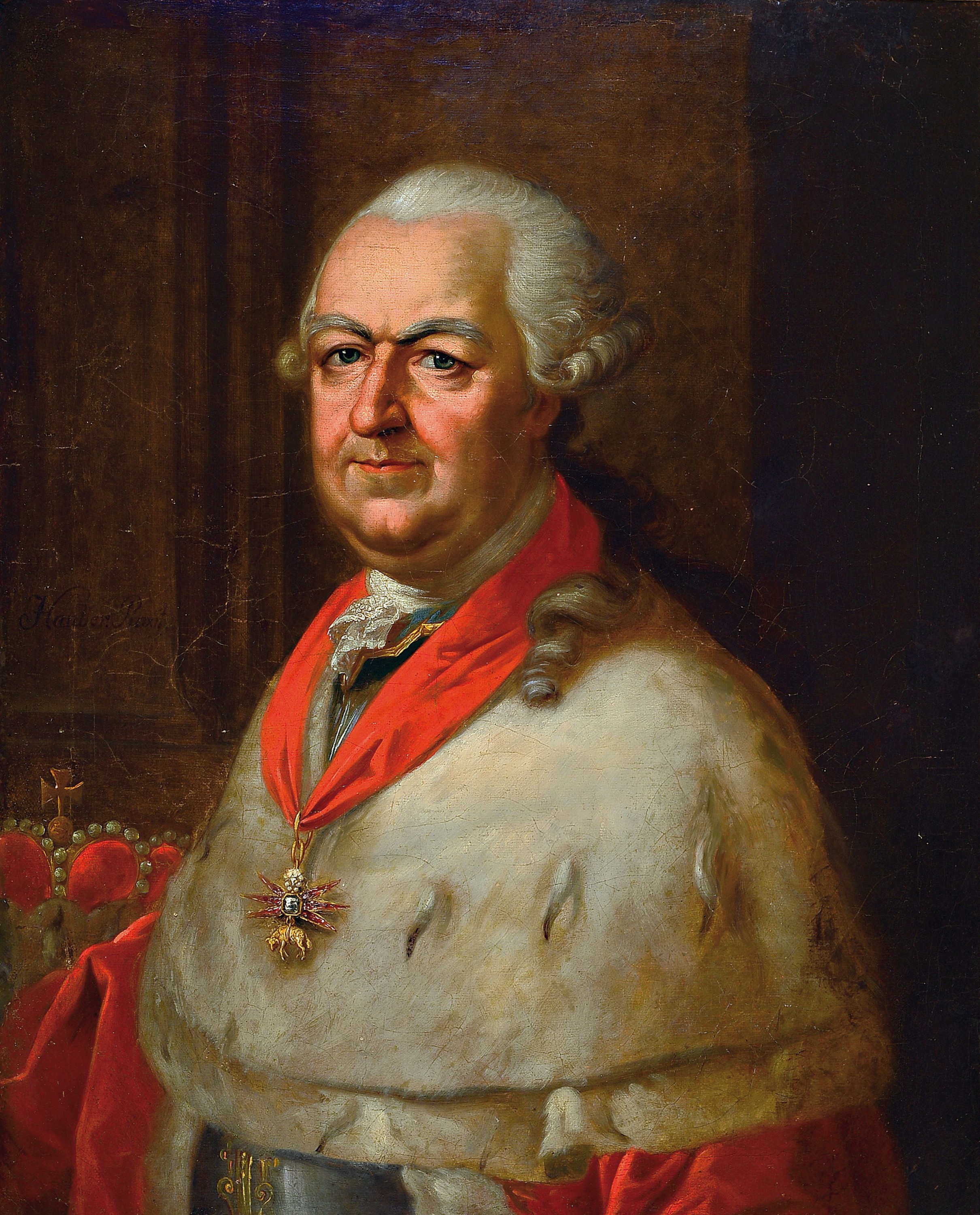 Joseph Hauber (1766 Geratsried-1834 München): Porträt des Pfalzgraf und Kurfürst Carl Theodor von der Pfalz und Bayern (1708-1787) , der Kurfürst ...