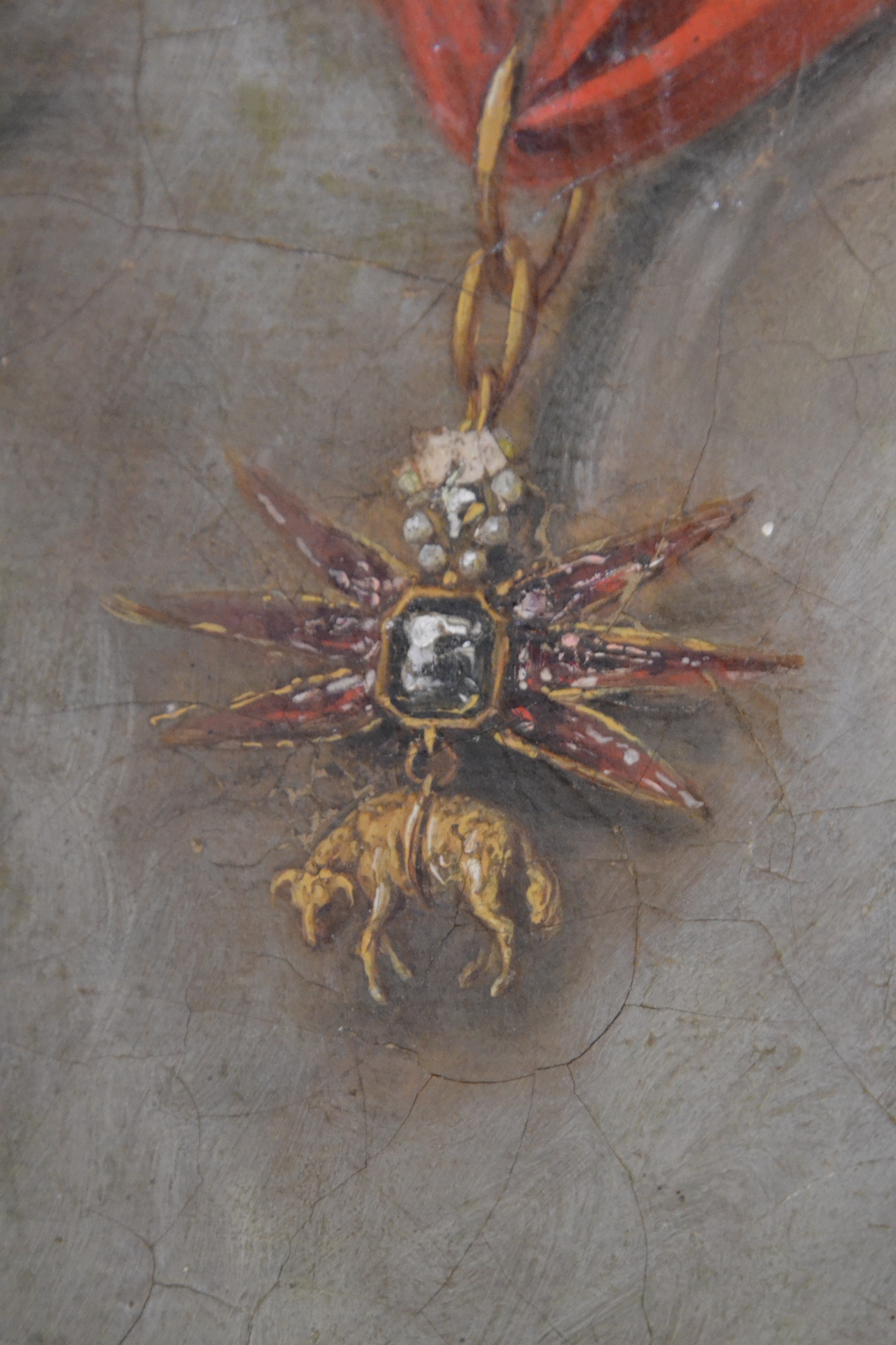 Detail c: Joseph Hauber (1766 Geratsried-1834 München): Porträt des Pfalzgraf und Kurfürst Carl Theodor von der Pfalz und Bayern (1708-1787) , der Kurfürst ...