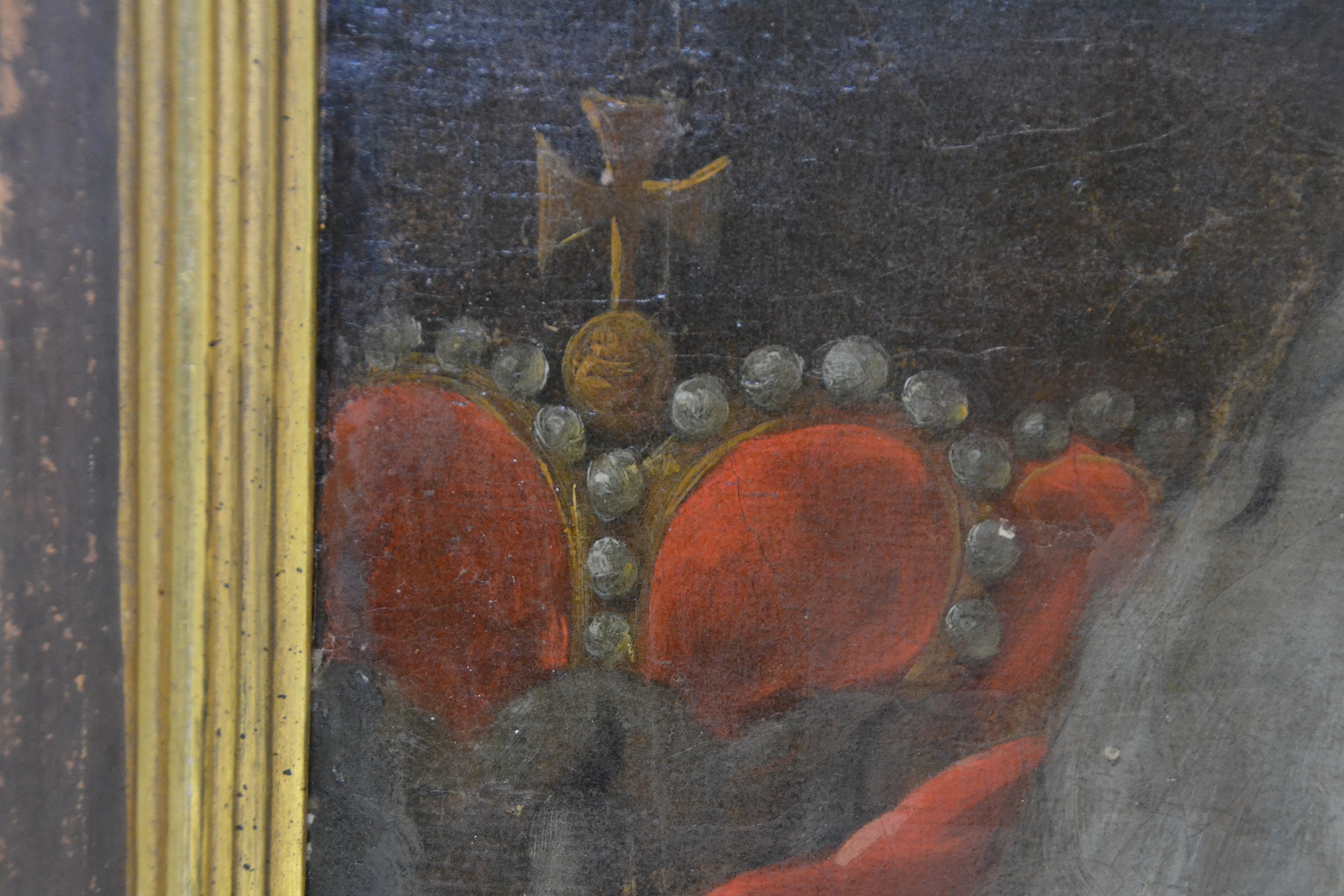 Detail f: Joseph Hauber (1766 Geratsried-1834 München): Porträt des Pfalzgraf und Kurfürst Carl Theodor von der Pfalz und Bayern (1708-1787) , der Kurfürst ...
