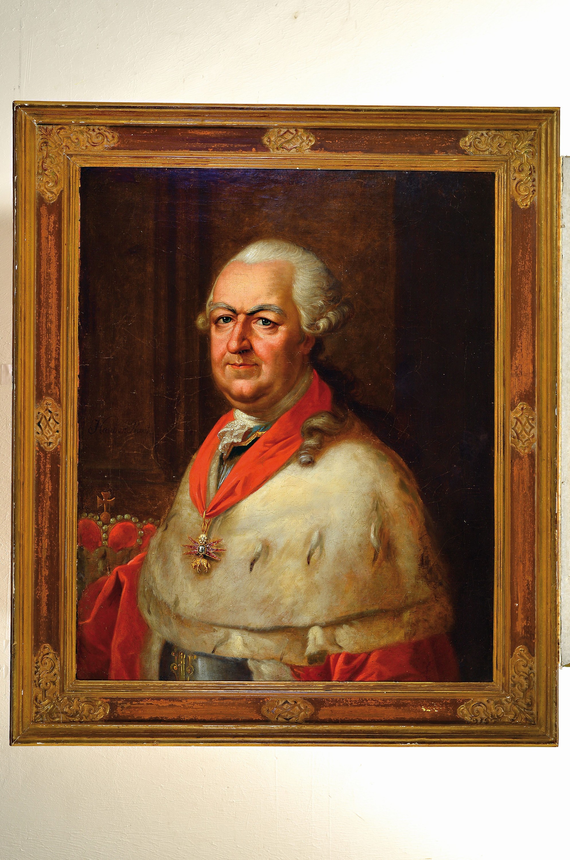 Detail k: Joseph Hauber (1766 Geratsried-1834 München): Porträt des Pfalzgraf und Kurfürst Carl Theodor von der Pfalz und Bayern (1708-1787) , der Kurfürst ...