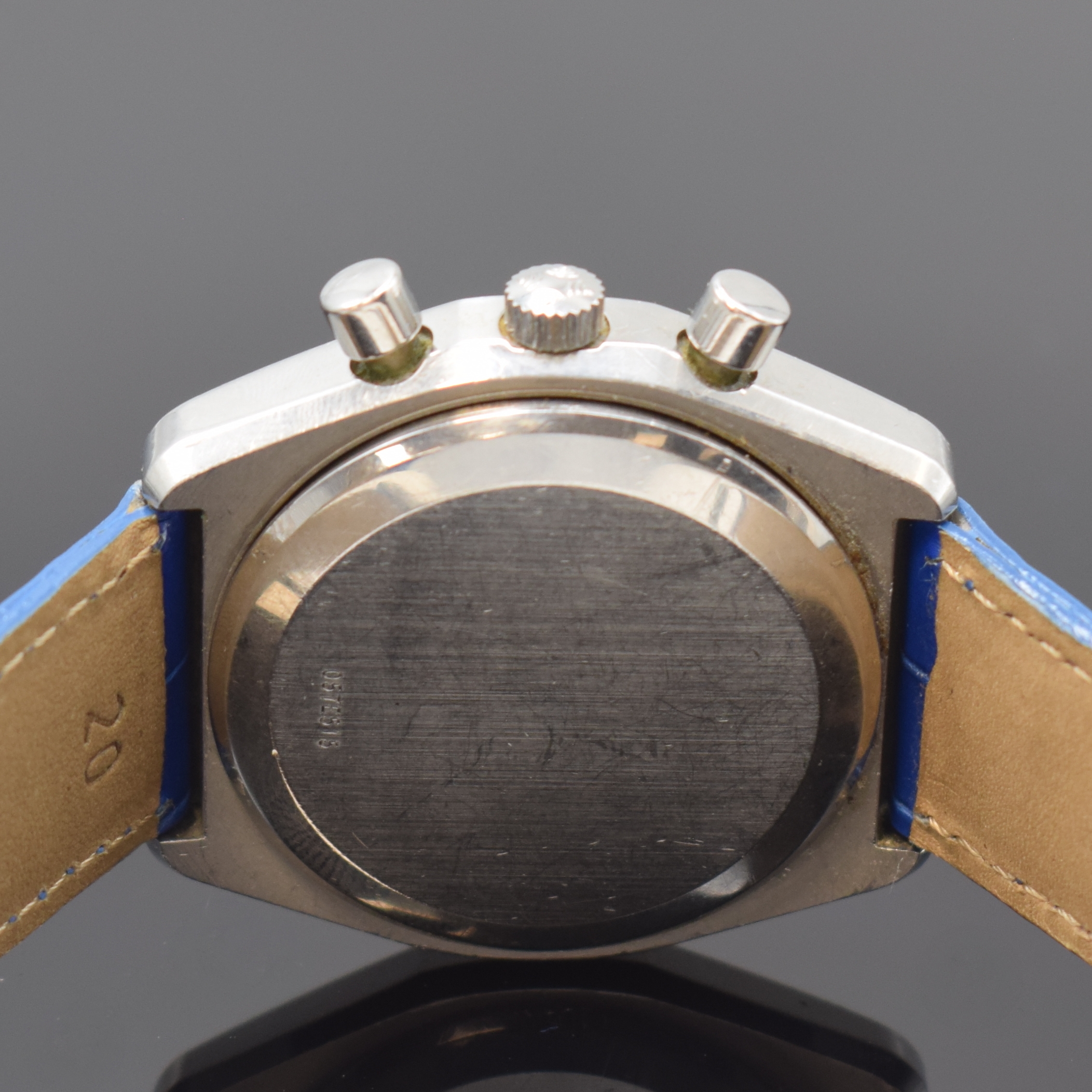 Detail c: ZENITH El Primero Herrenchronograph Referenz 53031 in Stahl, Schweiz um 1970, Automatik, Boden aufgedr., 2-farb. Zifferbl. m. aufges. Std.-Ind., ...