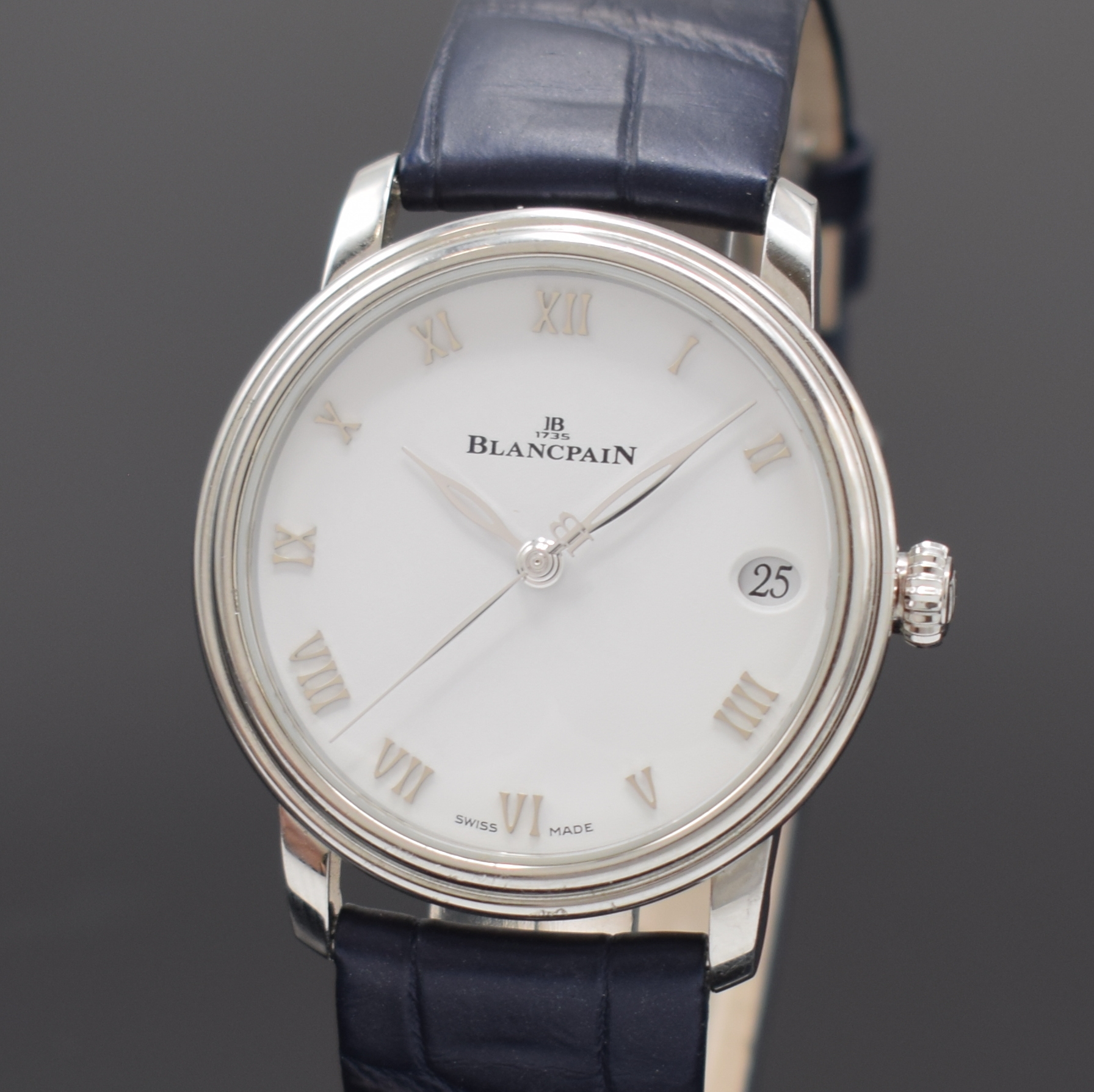 Detail a: BLANCPAIN Damenarmbanduhr Serie Villeret Referenz 6127, Automatik, Schweiz um 2018, beids. vergl. Edelstahlgeh. inkl. orig. Lederband m. orig. dopp. ...