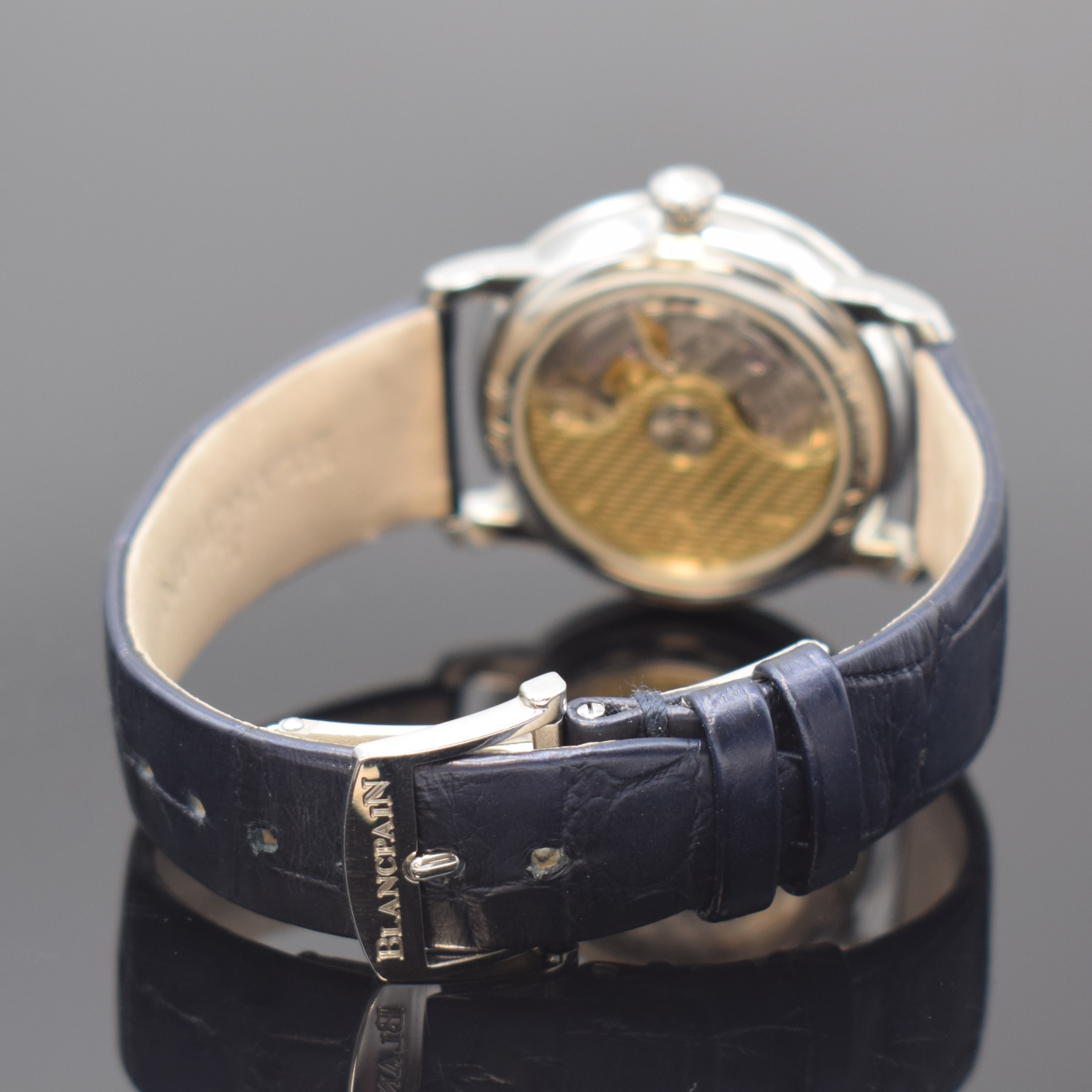 Detail b: BLANCPAIN Damenarmbanduhr Serie Villeret Referenz 6127, Automatik, Schweiz um 2018, beids. vergl. Edelstahlgeh. inkl. orig. Lederband m. orig. dopp. ...