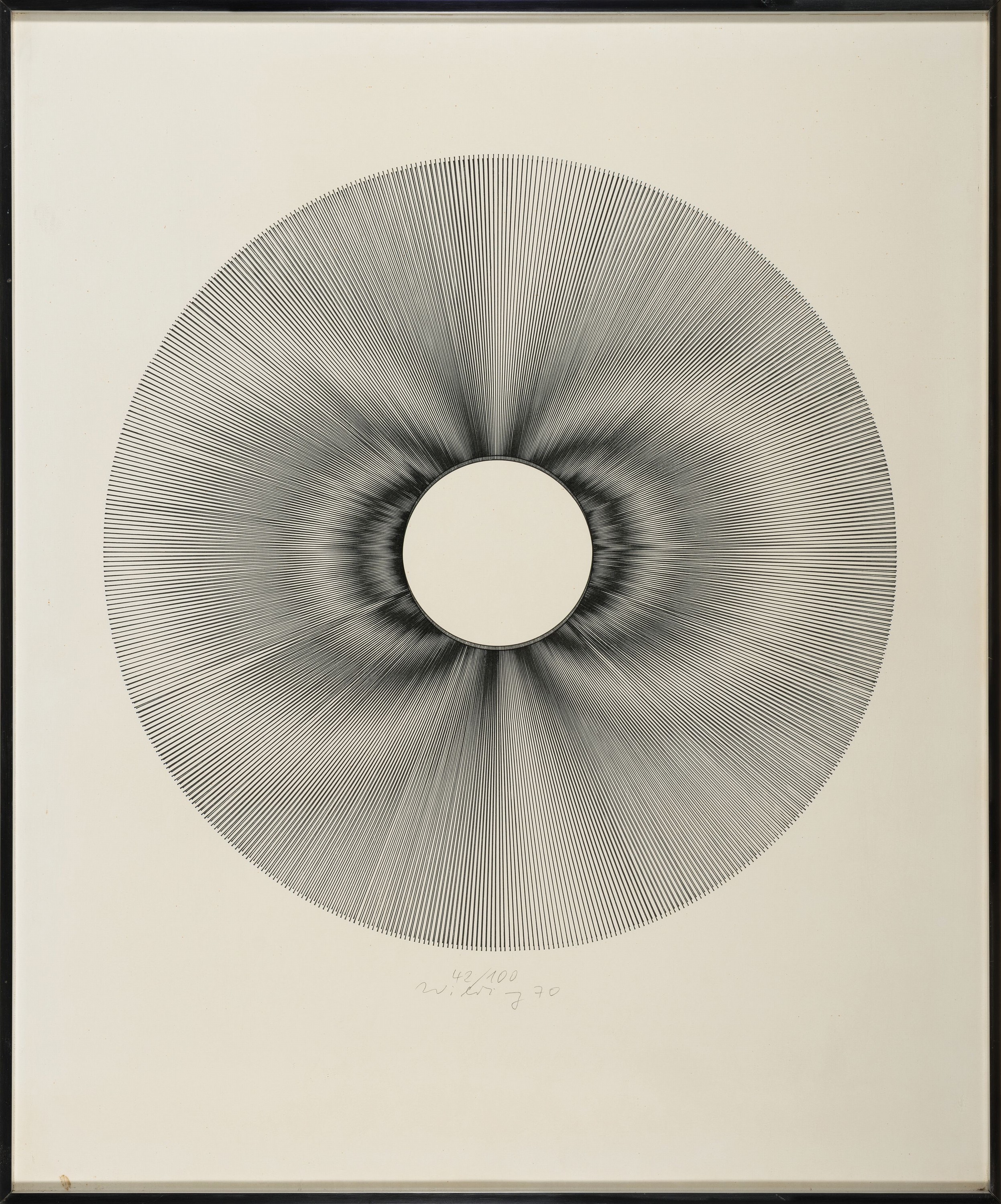 Detail k: Ludwig Wilding, 1927 Grünstadt/Pfalz-2010, Lithographie von 1970, handsigniert und dat., D. der Abb. ca. 40cm, u.Gl. R. ca. 60x50cm, Wilding war ein ...