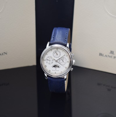 Image BLANCPAIN Villeret wristwatch with perpetual calendar reference 5585.112755 in steel, ...