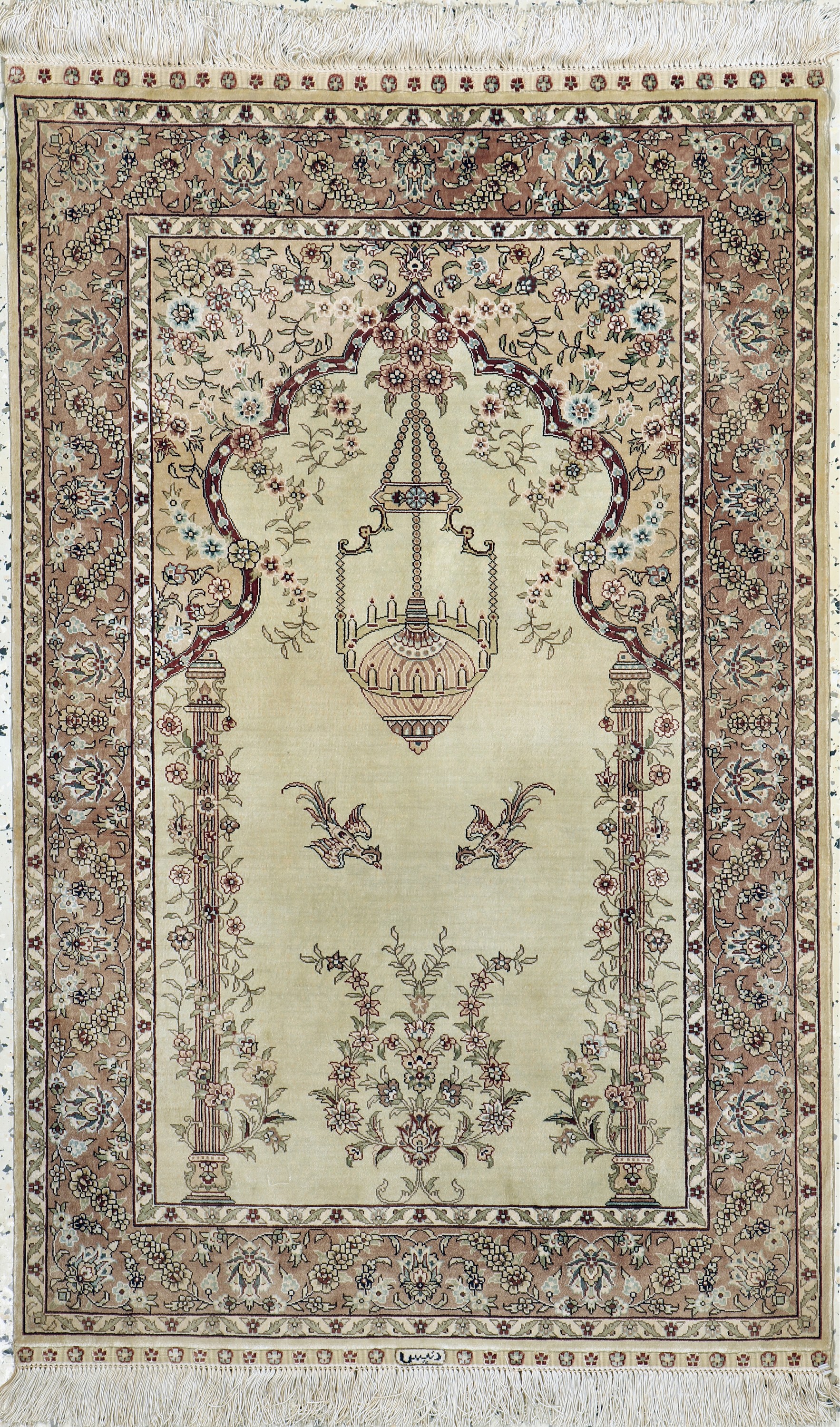 Hereke Seide fein, China, Ende 20.Jhd, reine Naturseide, ca. 125 x 79 cm, EHZ: 1-2
