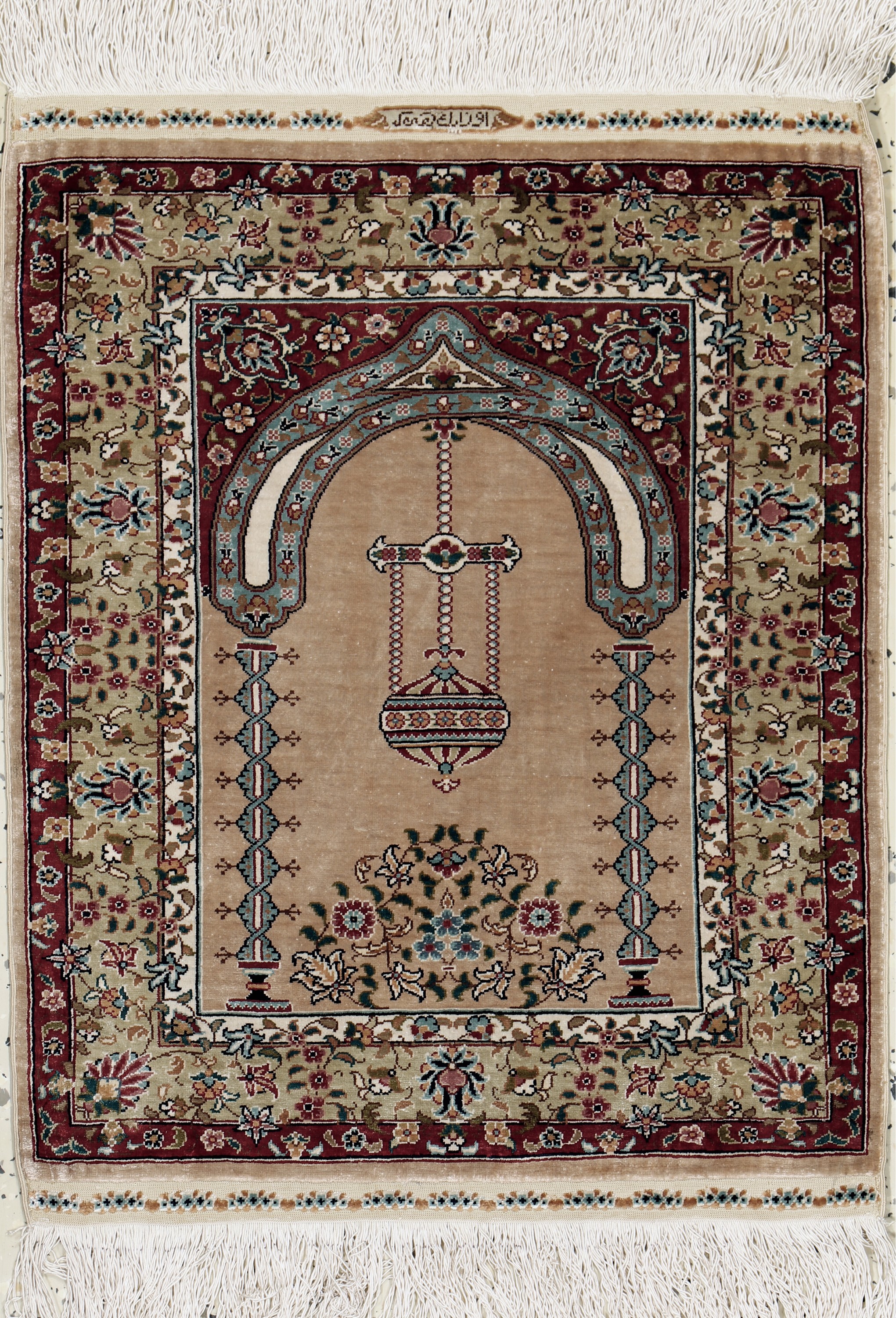 Hereke Seide fein Türkei, signiert (? zipek),Ende 20.Jhd, reine Naturseide, ca. 57 x 45 cm,ca. 1,0 Mio. Kn/qm, EHZ: 1