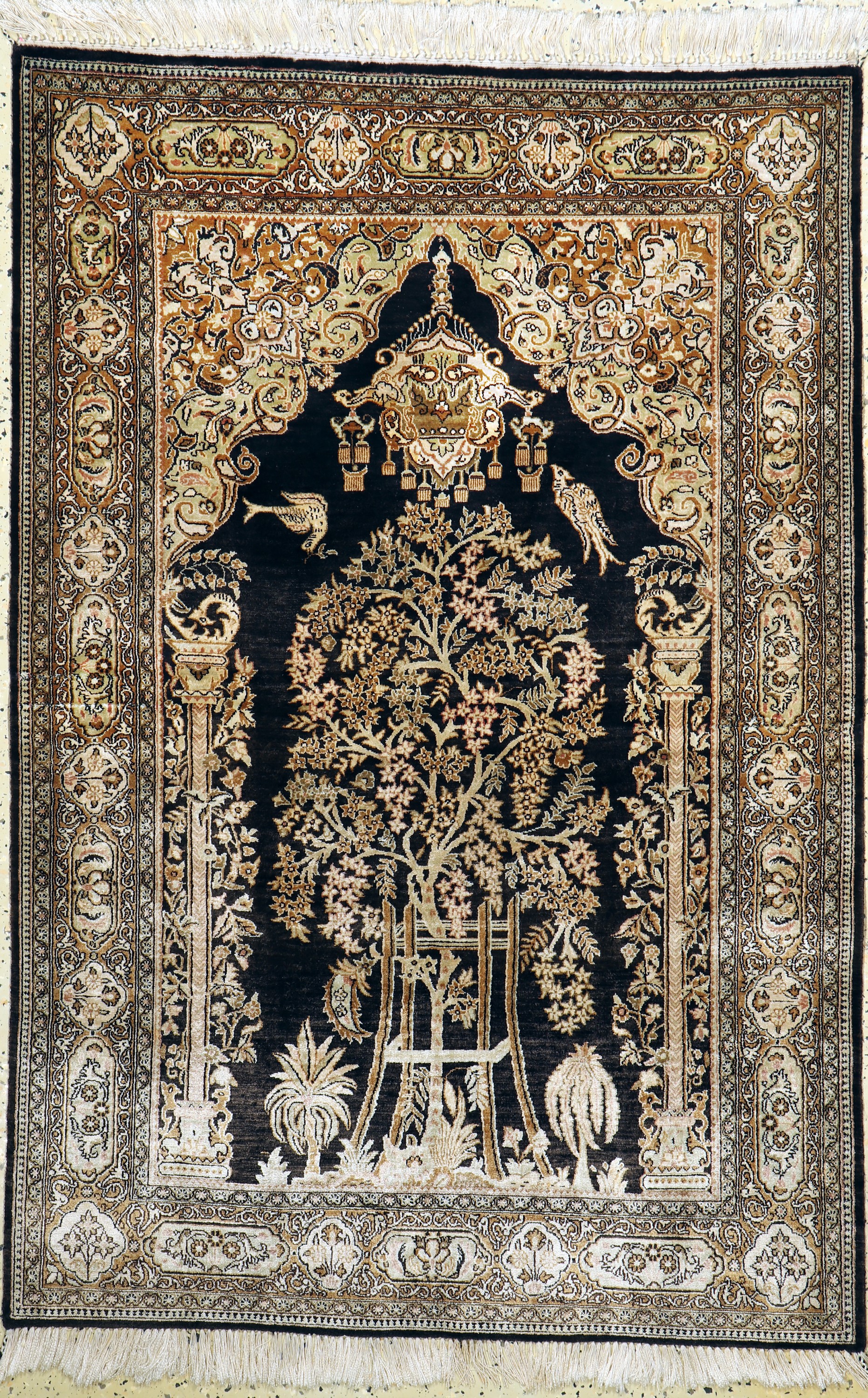 Ghom Seide, Persien, Mitte 20.Jhd, reine Naturseide, ca. 157 x 105 cm, EHZ: 2