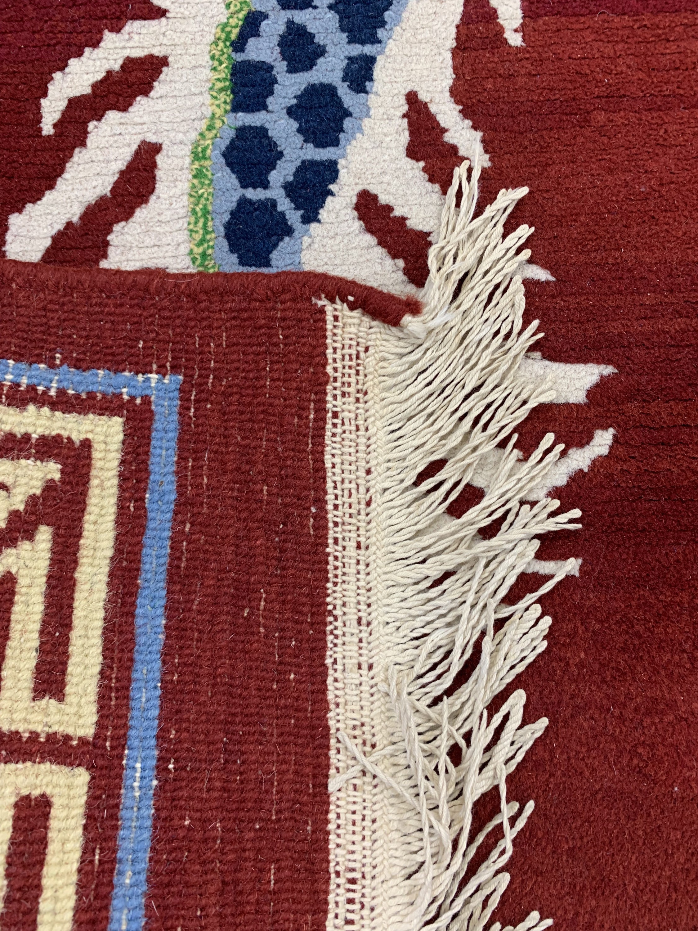 Detail d: "Drachenteppich", Nepal, Mitte 20.Jhd, Wolle auf Baumwolle, ca. 190 x 90 cm, EHZ: 2