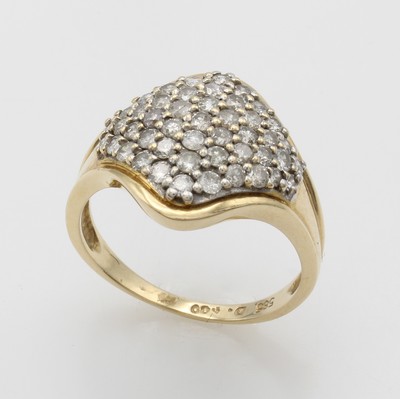 Image Ring mit Brillanten, GG 585/000, Brill. in rhod. Fassung zus. ca. 1 ct Weiß/p. RW ...